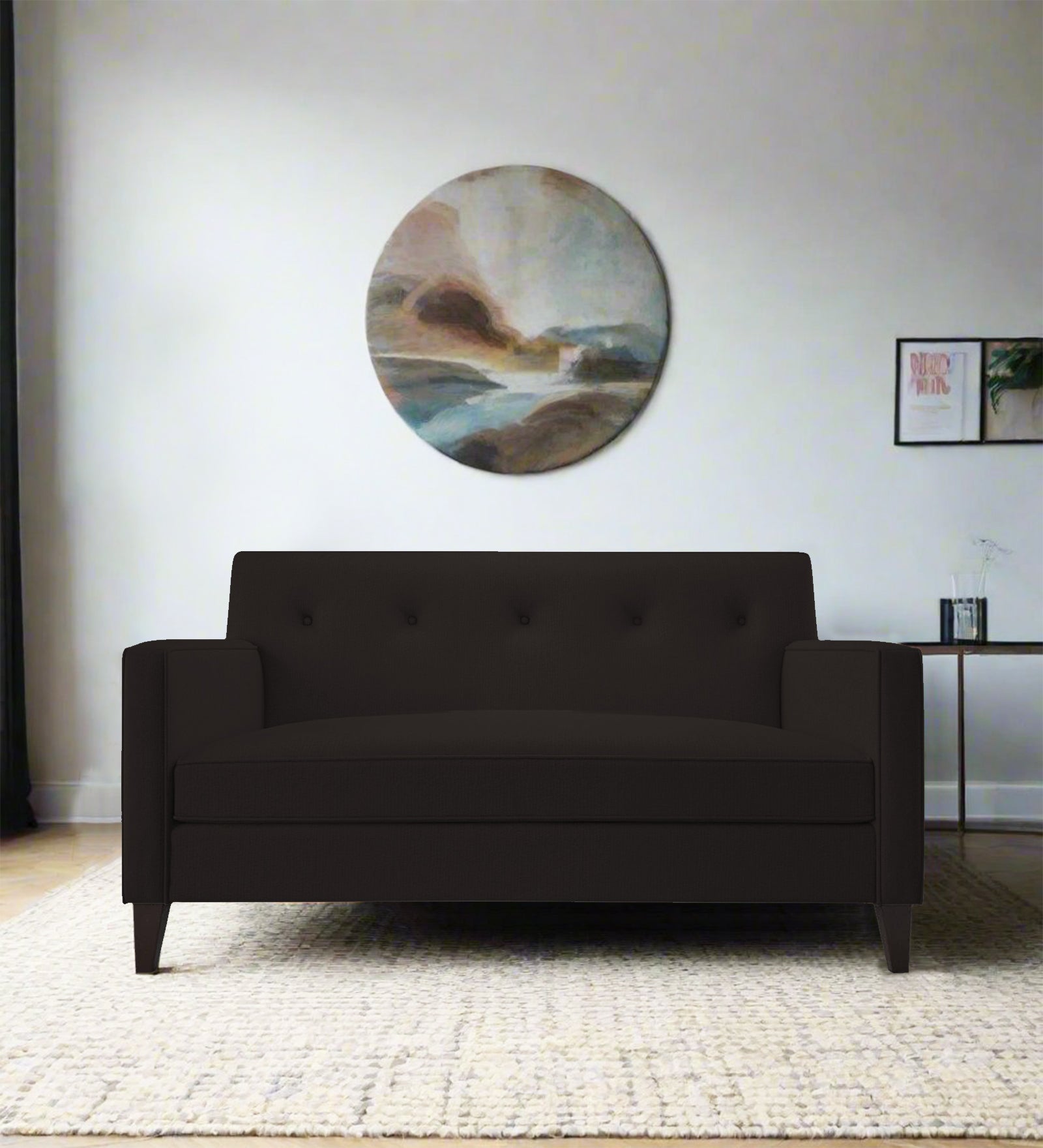 Miller Fabric 2 Seater Sofa In Cara Brown Colour - Febonic Living