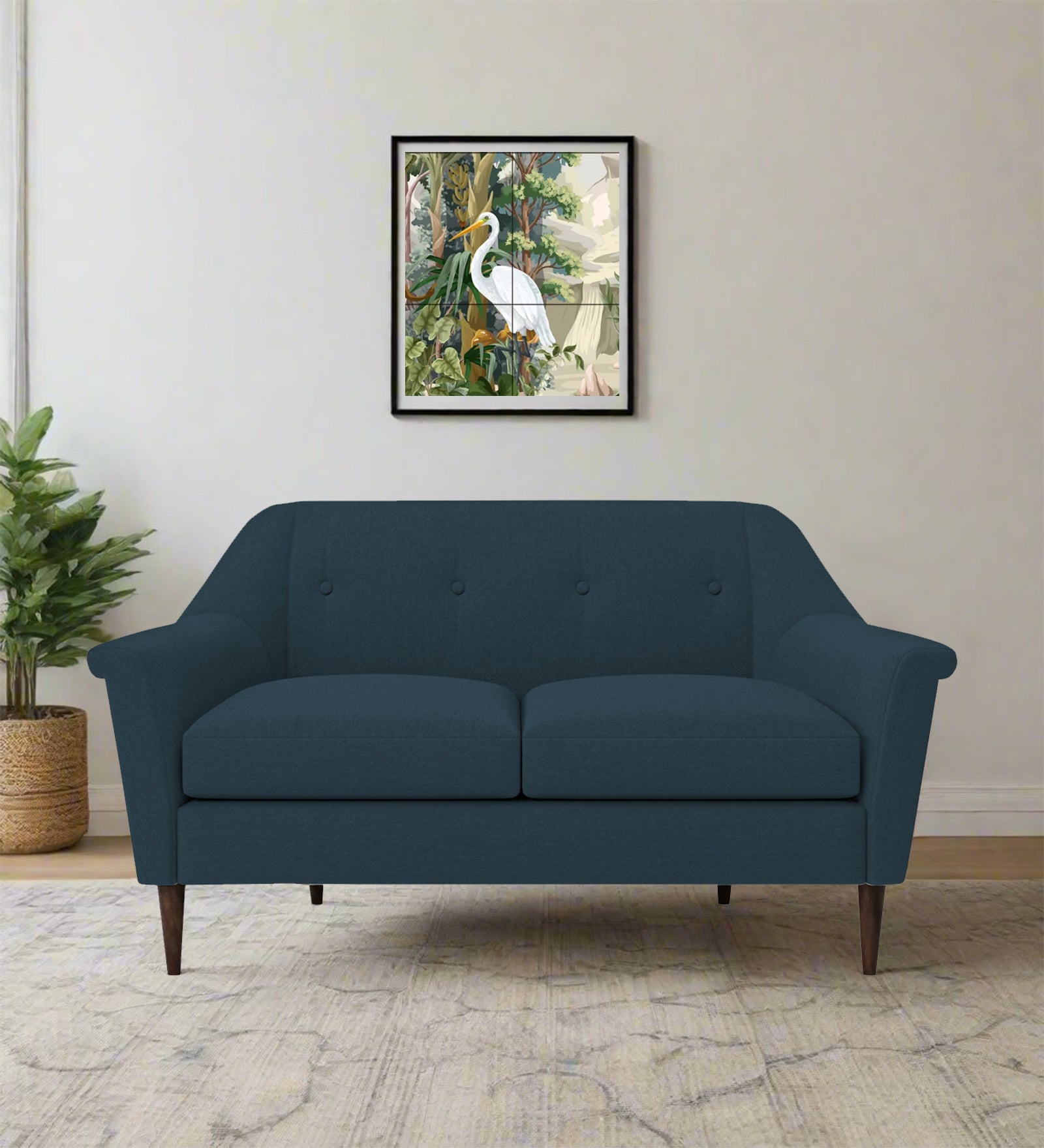 Homer Fabric 2 Seater Sofa In Cool Blue Colour - Febonic Living