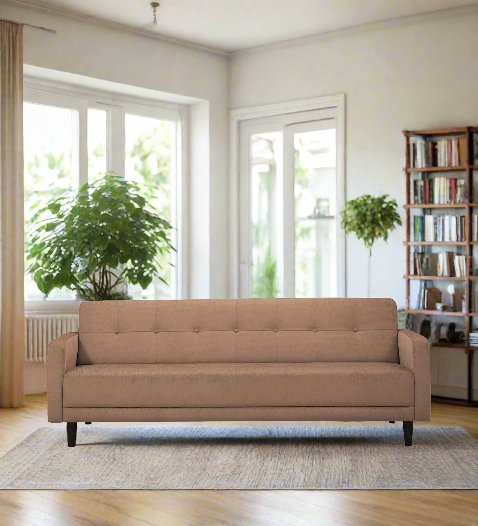 Noha Fabric 3 Seater Sofa In Cosmic Beige Colour - Febonic Living
