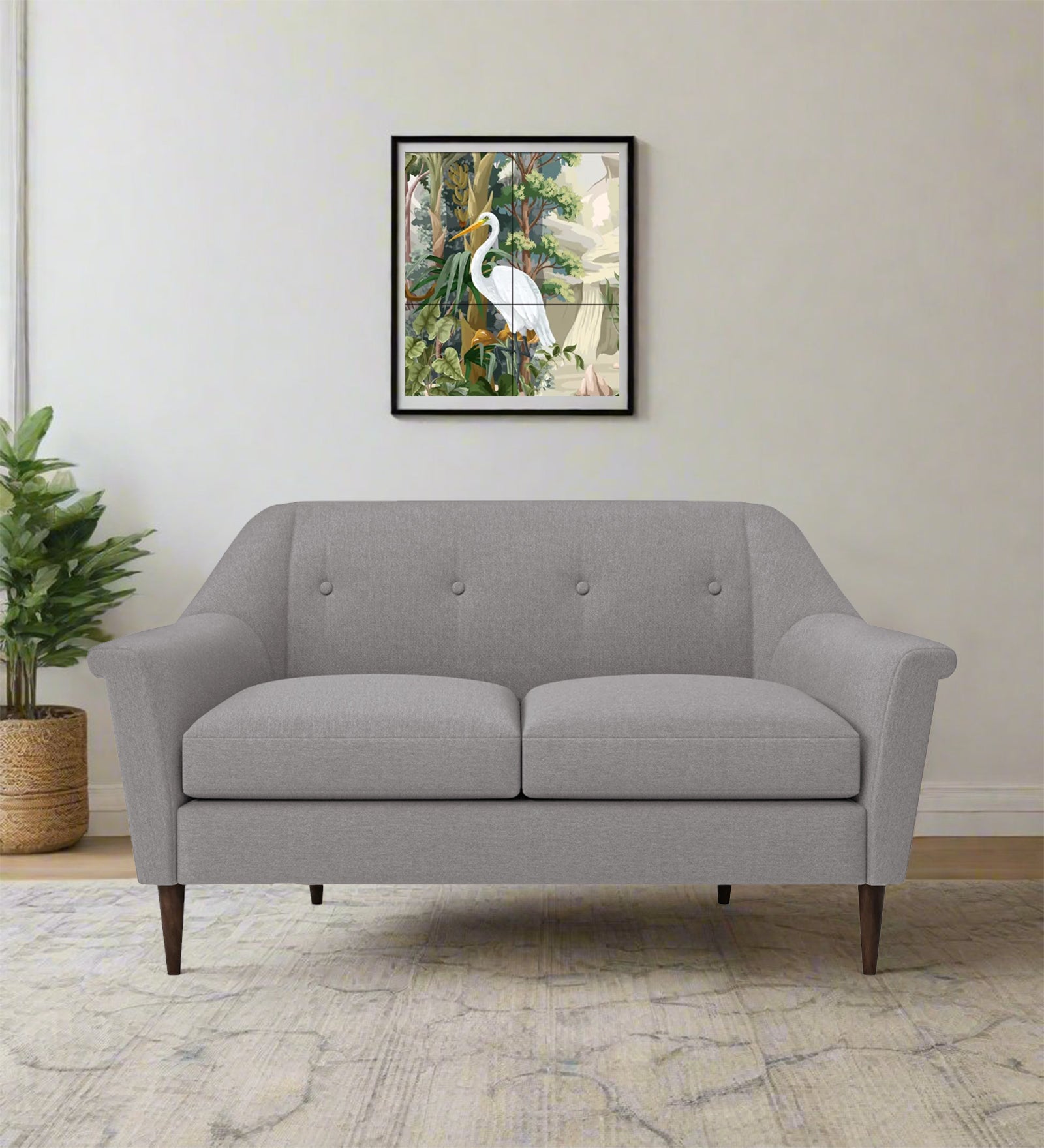 Homer Fabric 2 Seater Sofa In Silver Grey Colour - Febonic Living