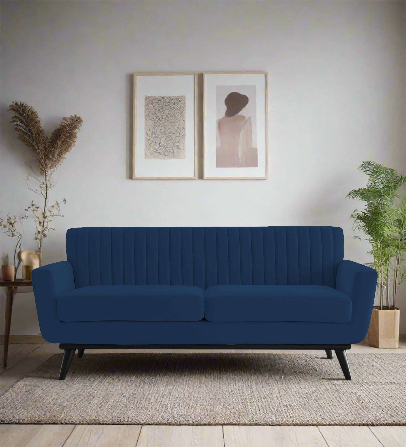 Tucker Velvet 2 Seater Sofa In Imperial Blue Colour - Febonic Living