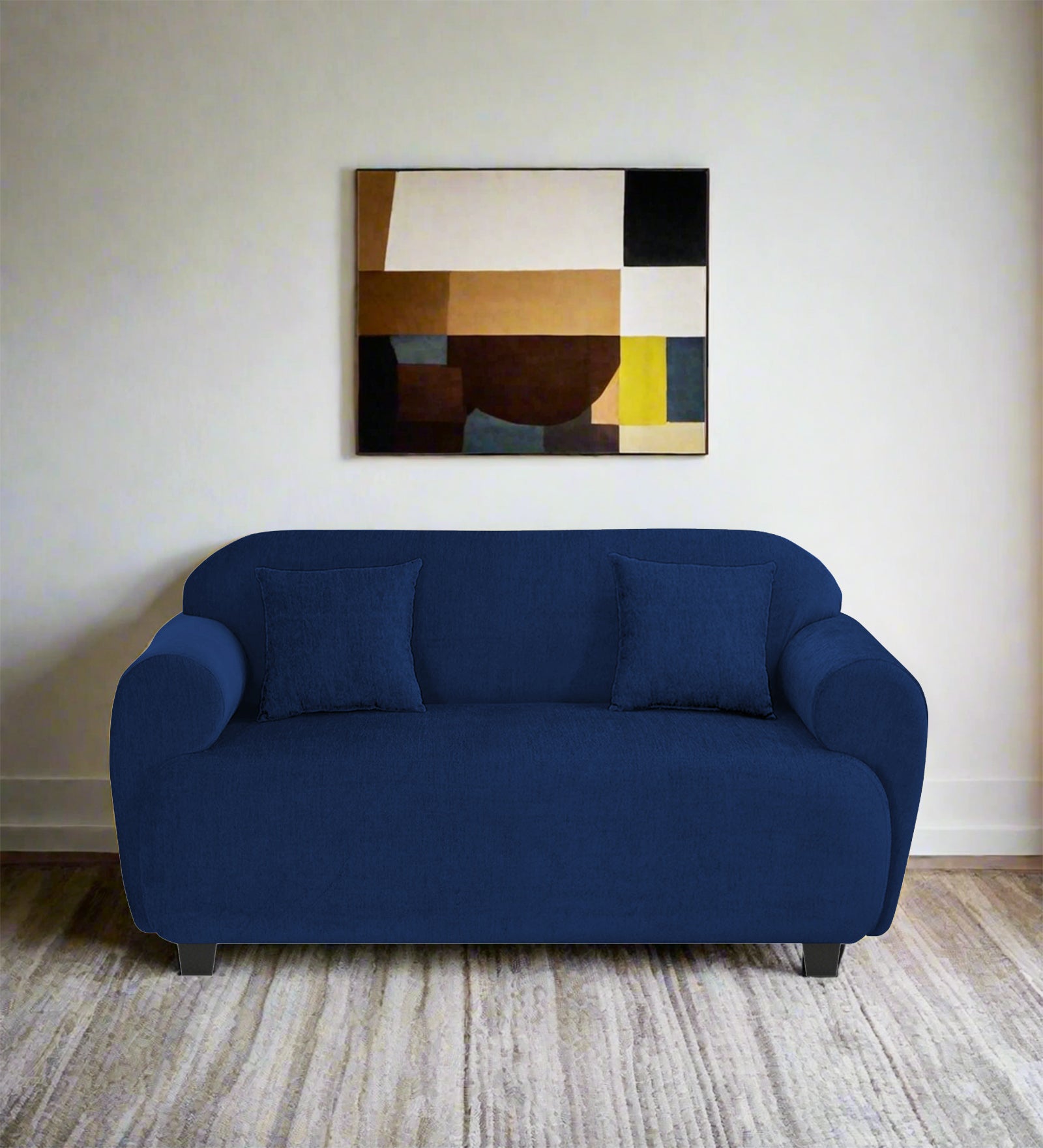 Apollo Fabric 2 Seater Sofa Royal Blue Colour - Febonic Living