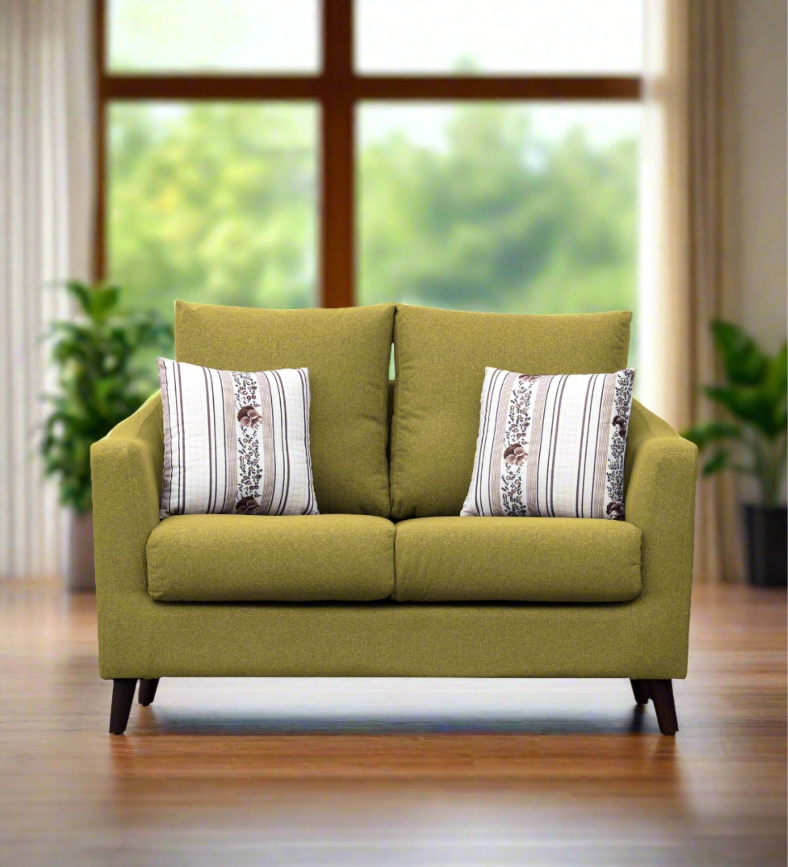 Kevin Fabric 2 Seater Sofa In Parrot Green Colour - Febonic Living
