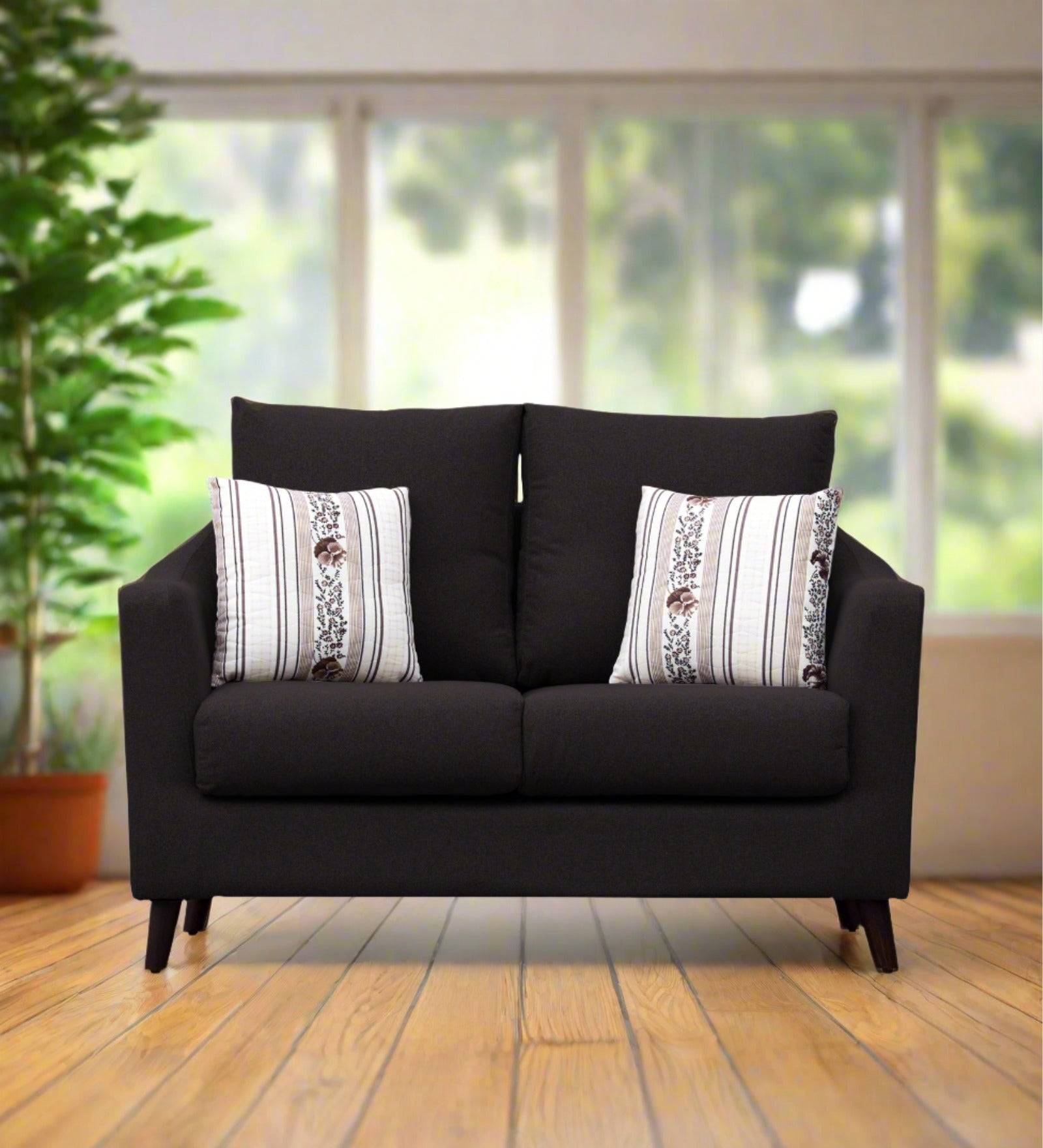 Kevin Fabric 2 Seater Sofa In Cara Brown Colour - Febonic Living