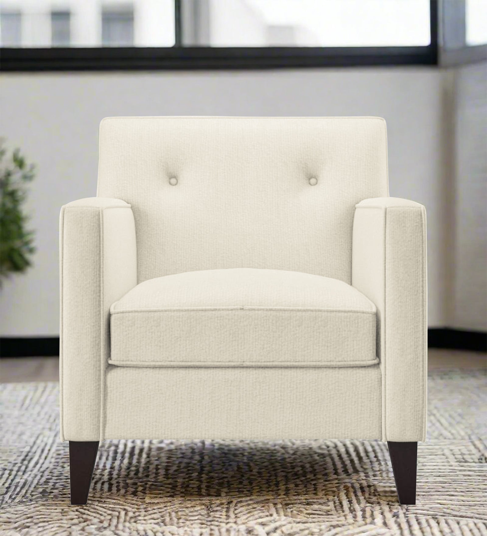 Miller Fabric 1 Seater Sofa In Ivory Cream Colour - Febonic Living