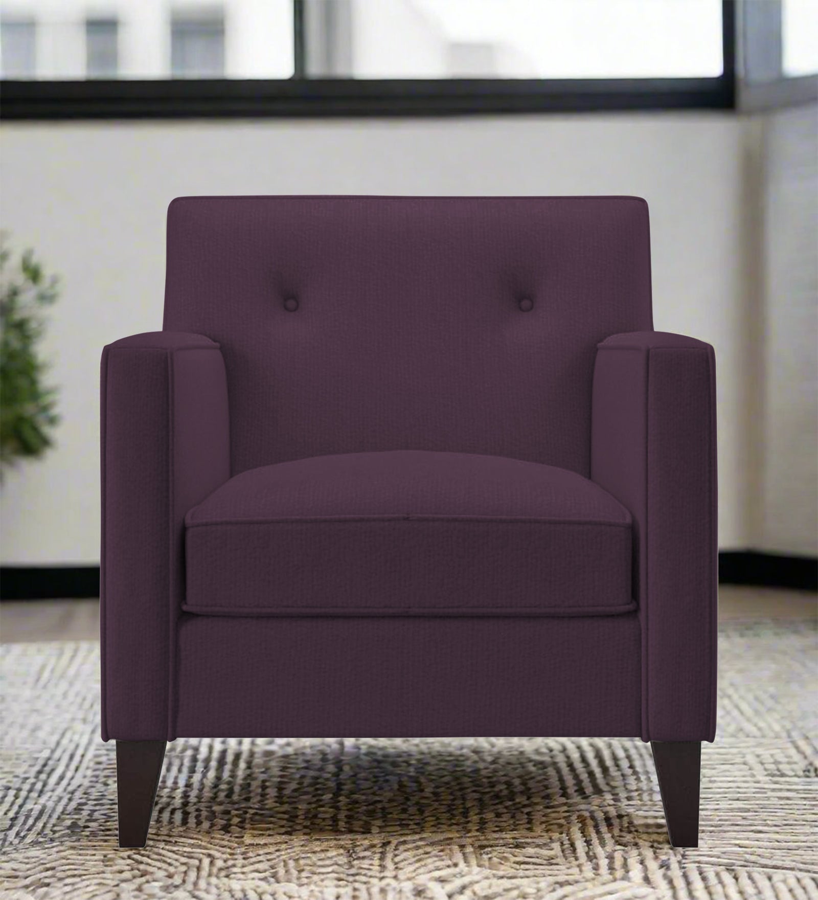 Miller Fabric 1 Seater Sofa In Greek Purple Colour - Febonic Living