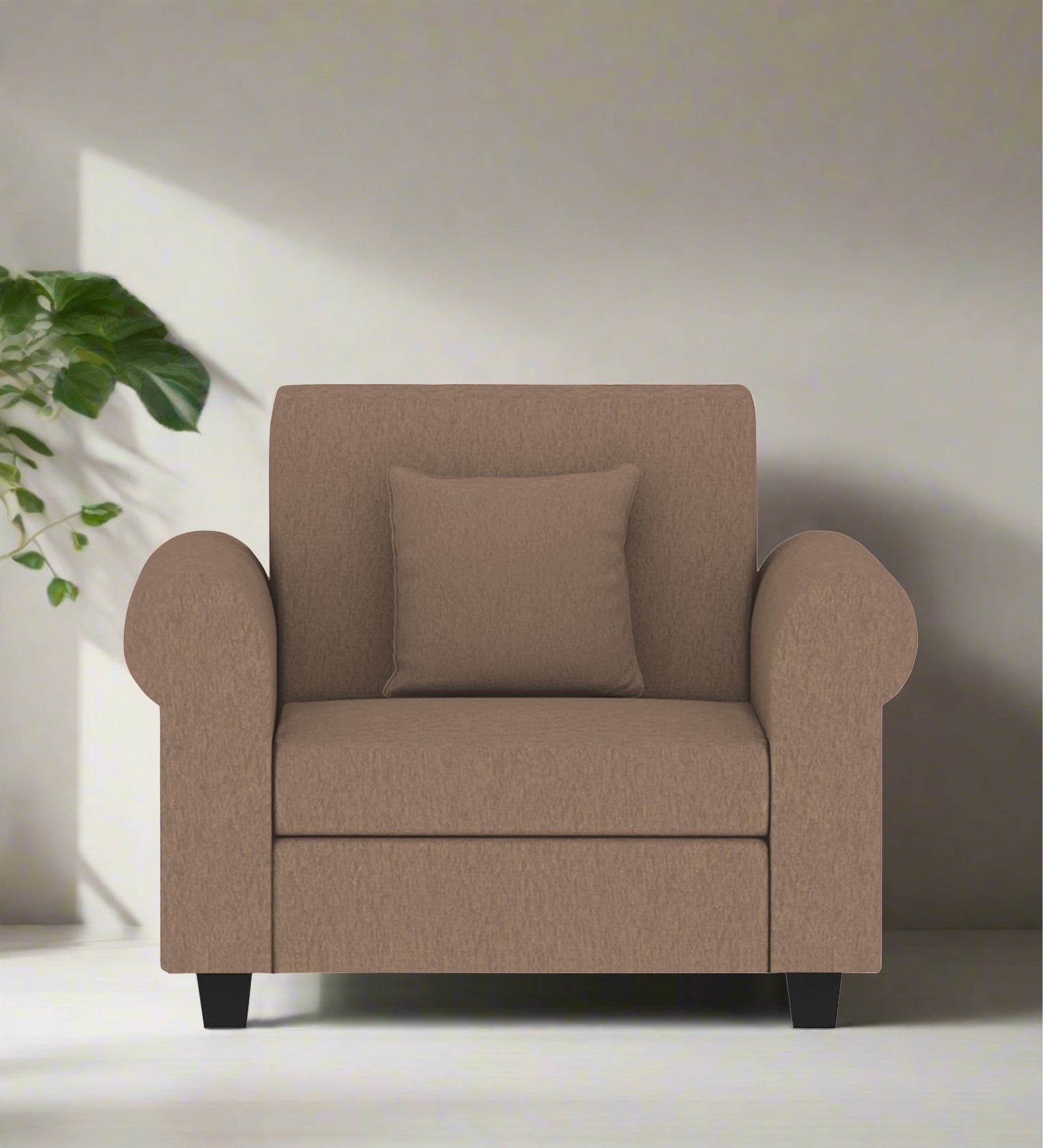 Derado Fabric 1 Seater Sofa In Cookie Beige Colour - Febonic Living