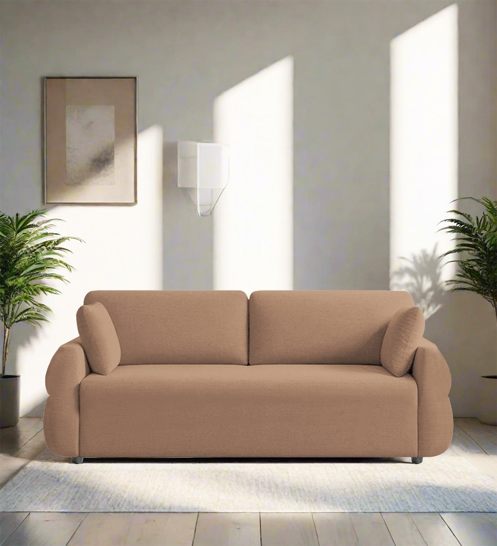 Jack Fabric 3 Seater Sofa In Cosmic Beige Colour - Febonic Living