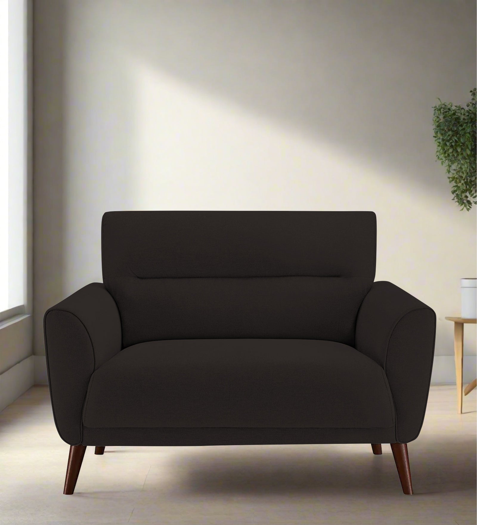 Castro Fabric 1 Seater Sofa In Cara Brown Colour - Febonic Living