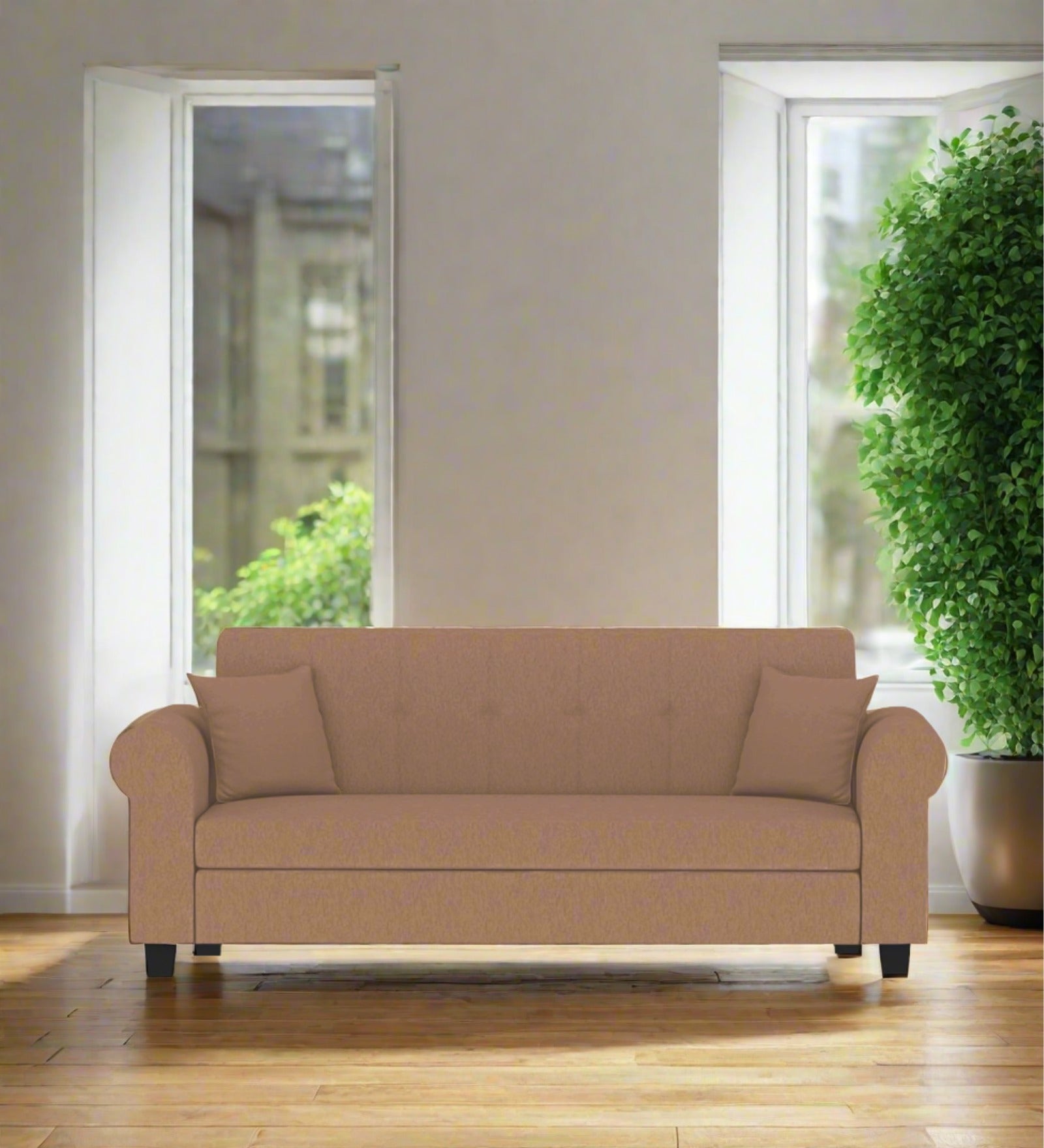 Derado Fabric 3 Seater Sofa In Cosmic Beige Colour - Febonic Living