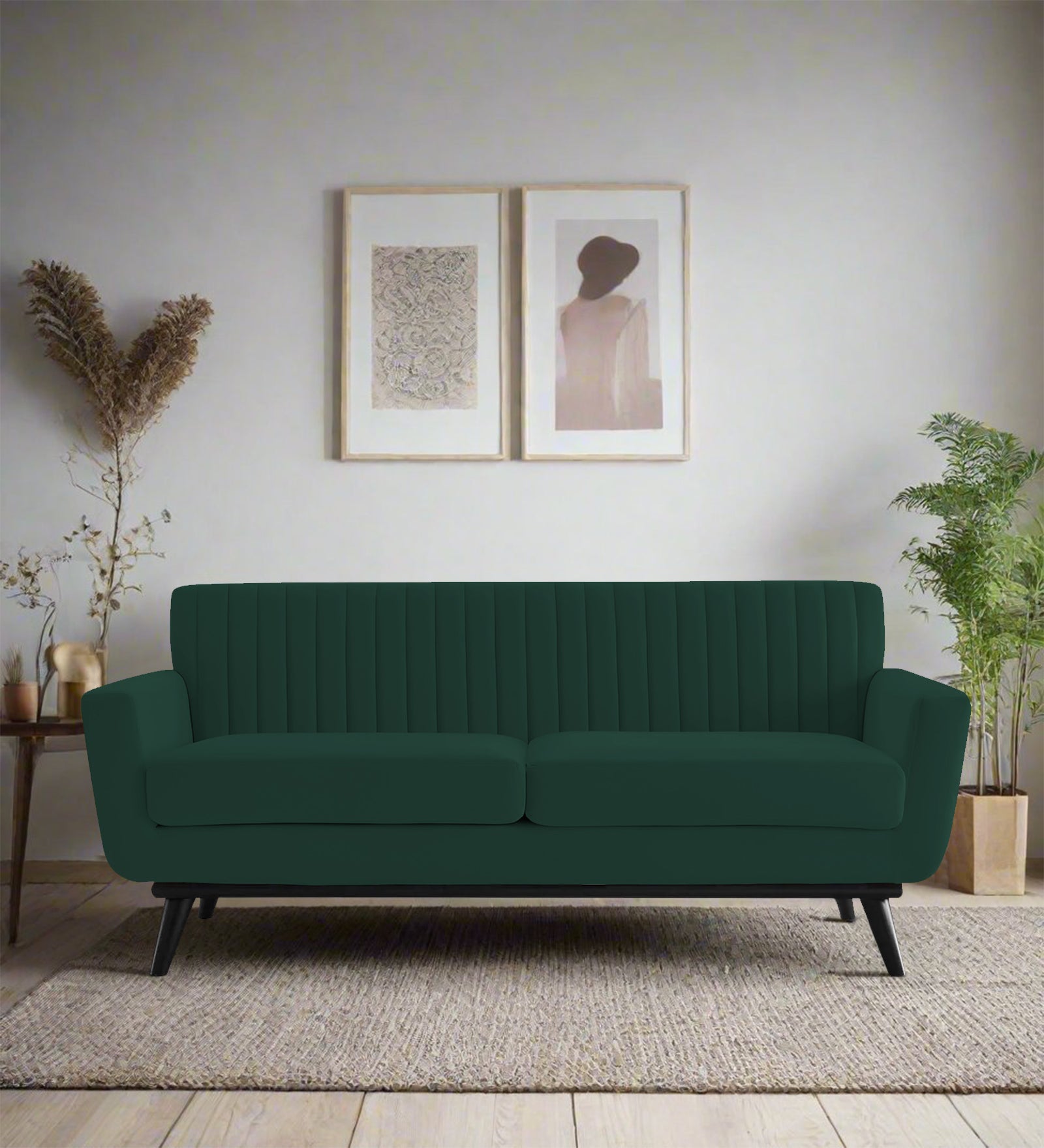 Tucker Velvet 2 Seater Sofa In Forest Green Colour - Febonic Living