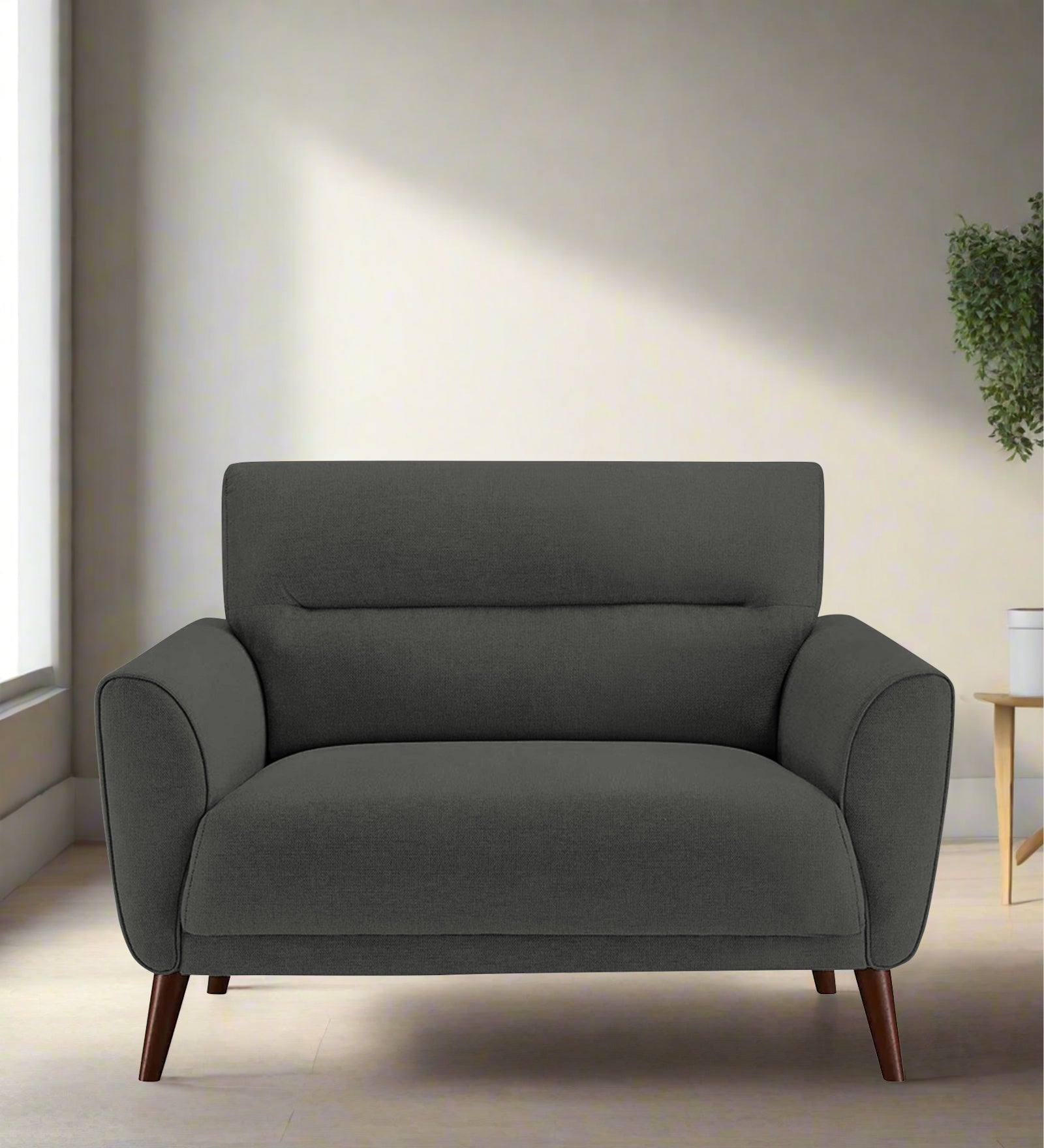 Castro Fabric 1 Seater Sofa In Charcoal Grey Colour - Febonic Living