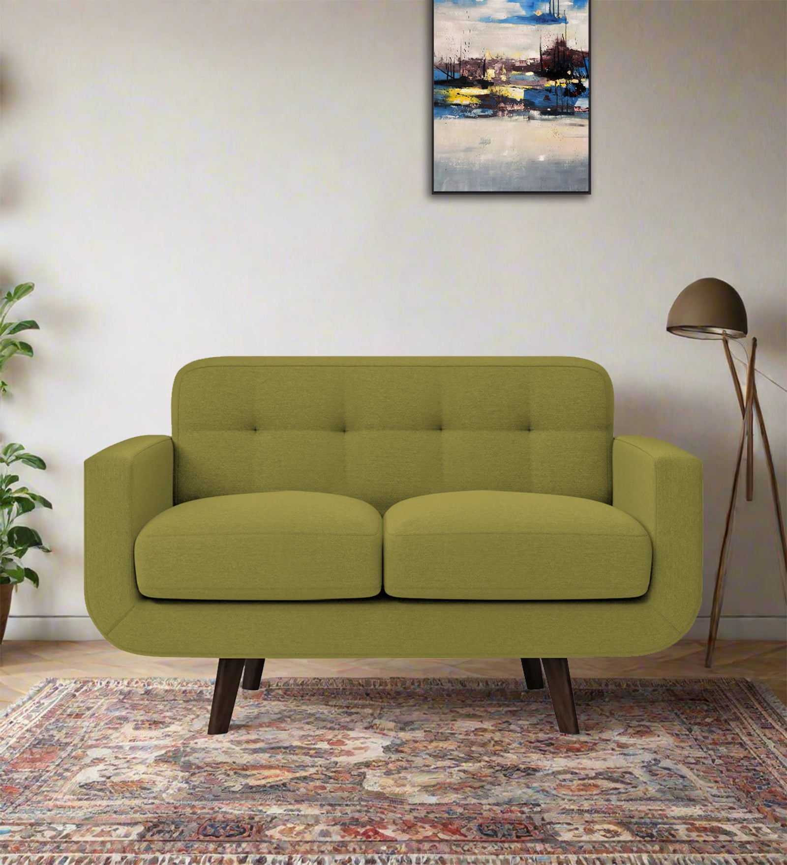 Marsela Fabric Seater Sofa In Kelly Green Colour