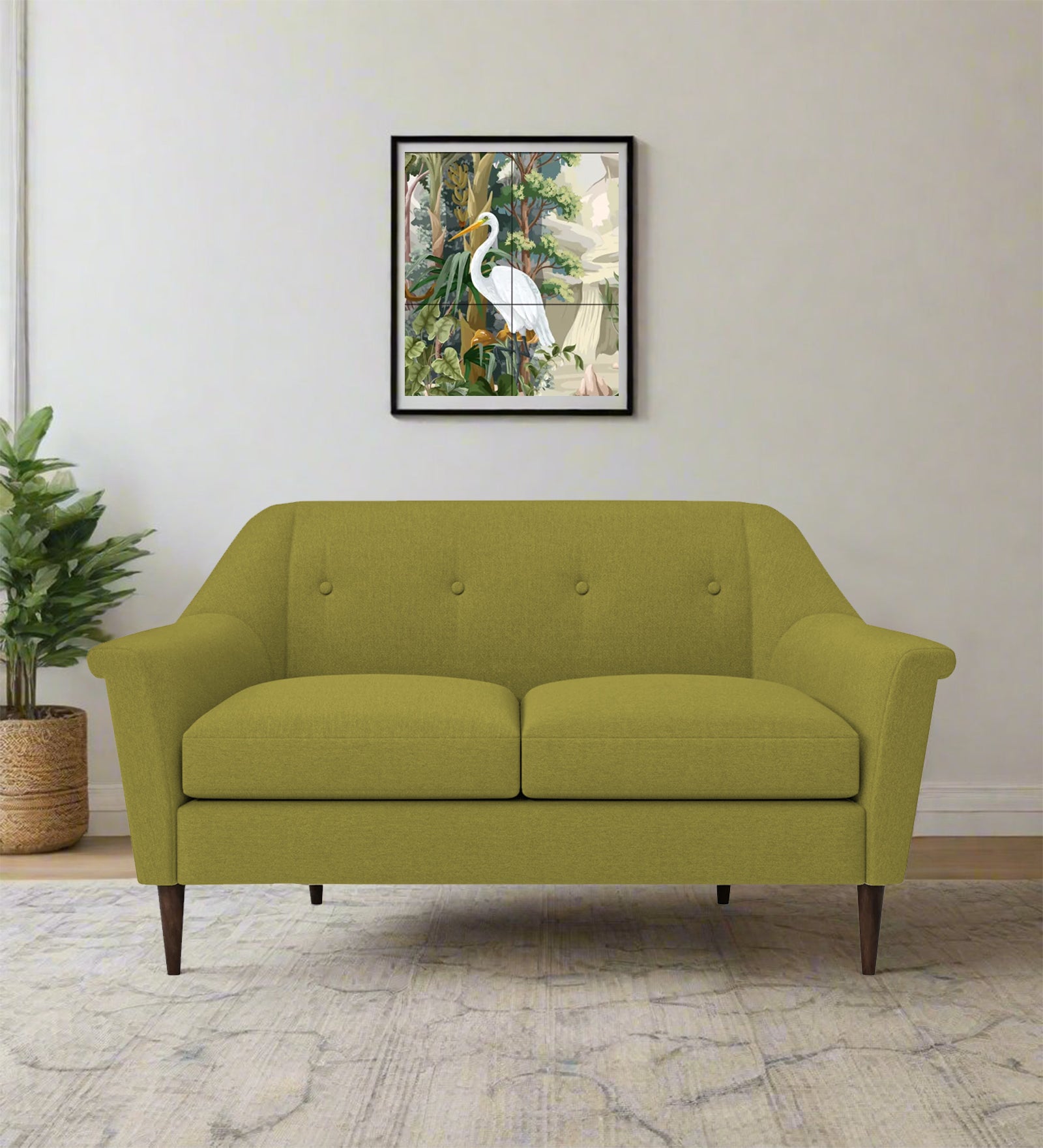 Homer Fabric 2 Seater Sofa In Kelly Green Colour - Febonic Living