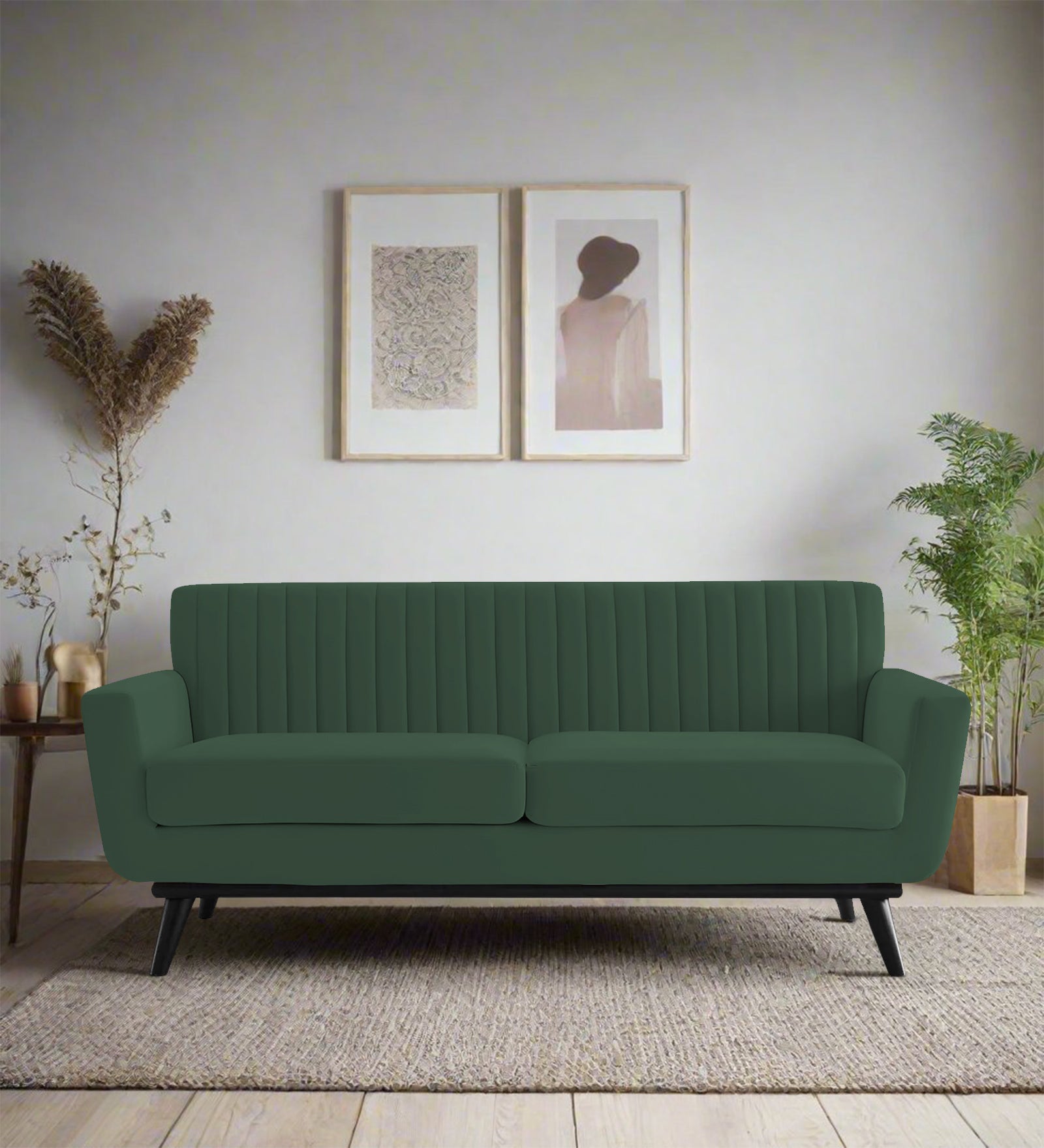 Tucker Velvet 2 Seater Sofa In Amazon Green Colour - Febonic Living
