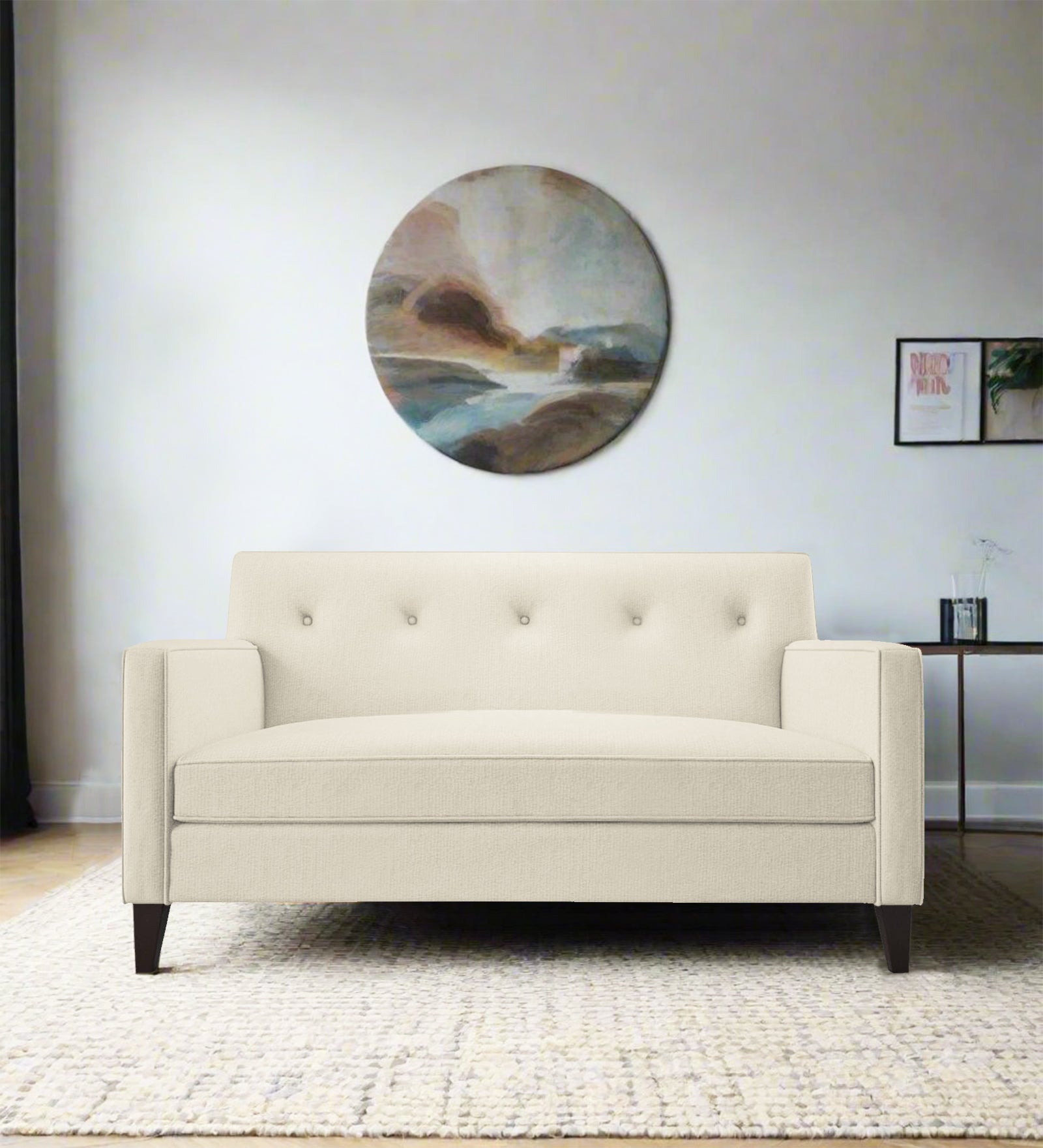 Miller Fabric 2 Seater Sofa In Ivory Cream Colour - Febonic Living