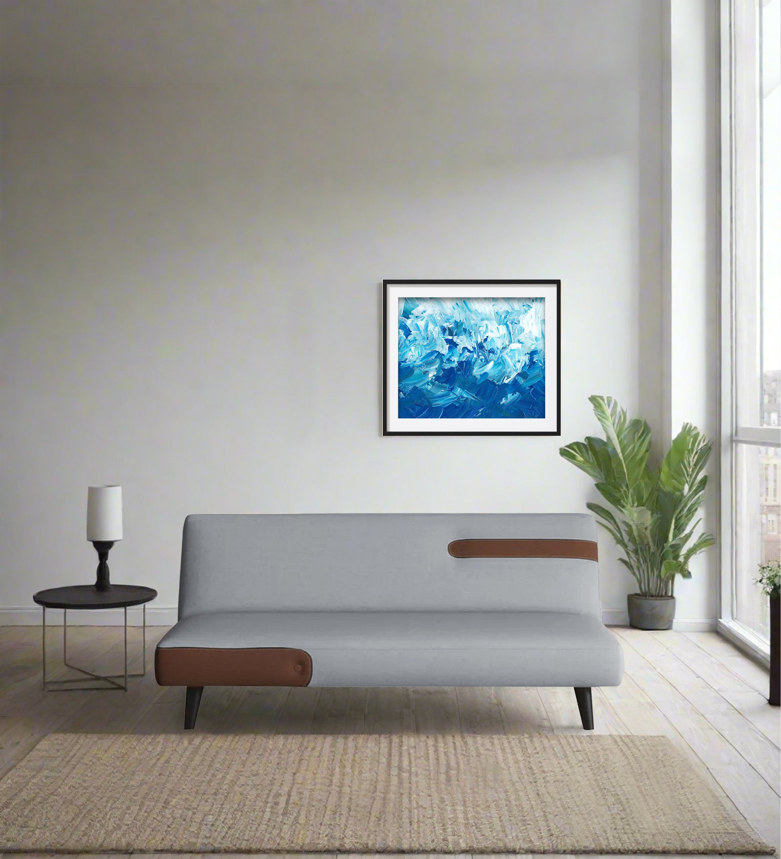 Vedan Fabric 3 Seater Convertible Sofa Cum Bed In Coin Grey Colour - Febonic Living