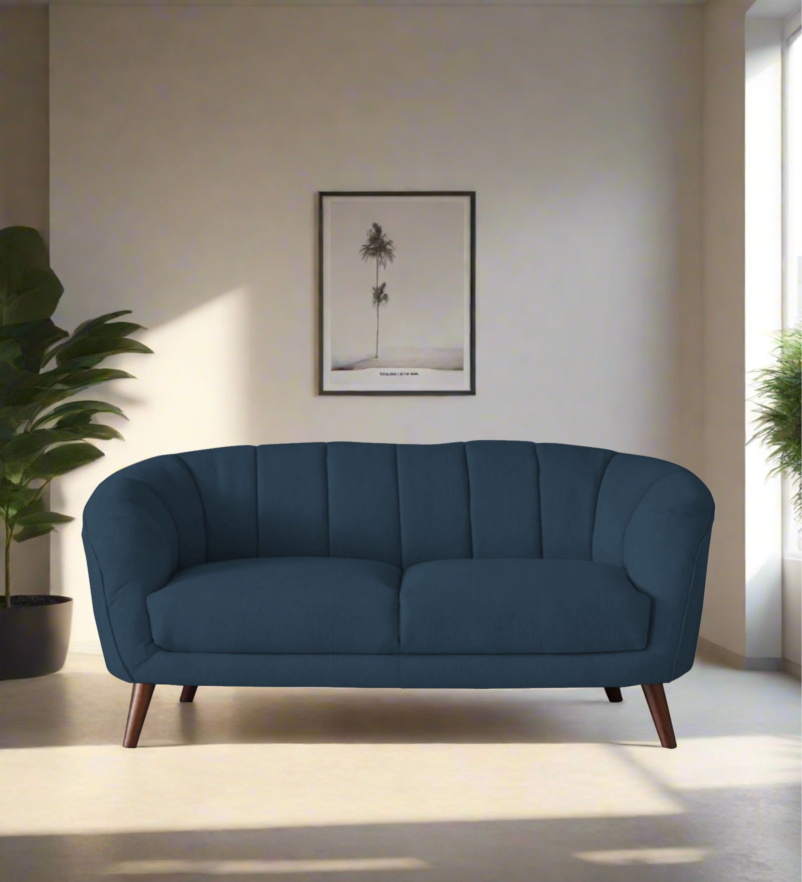 Benjamin Fabric 2 Seater Sofa In Light Blue Colour - Febonic Living