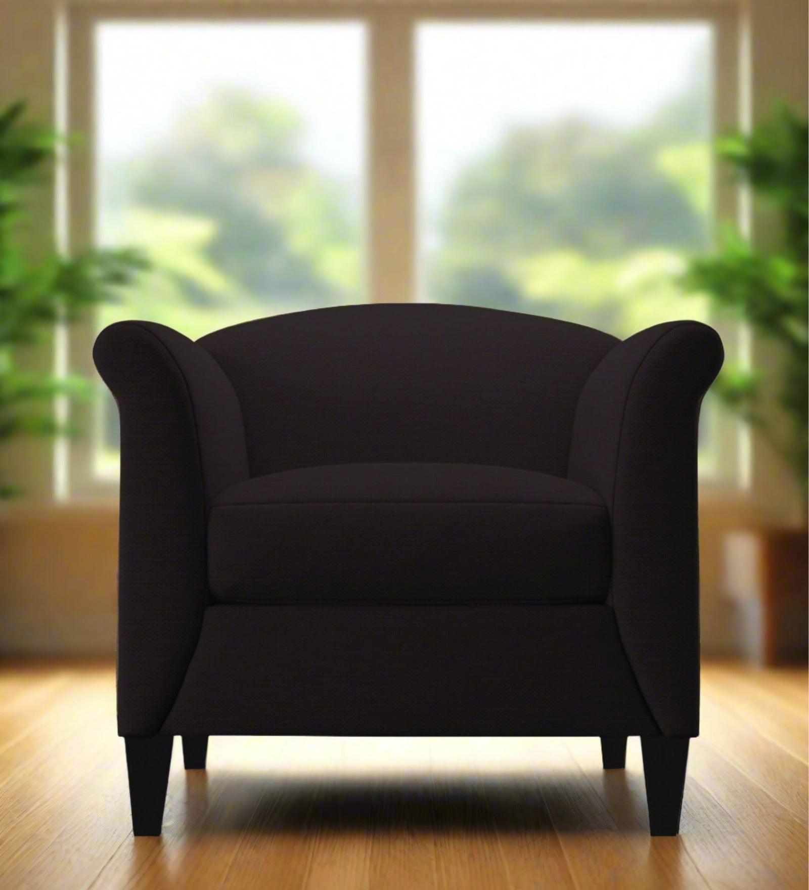 Kimber Fabric 1 Seater Sofa in Cara Brown Colour