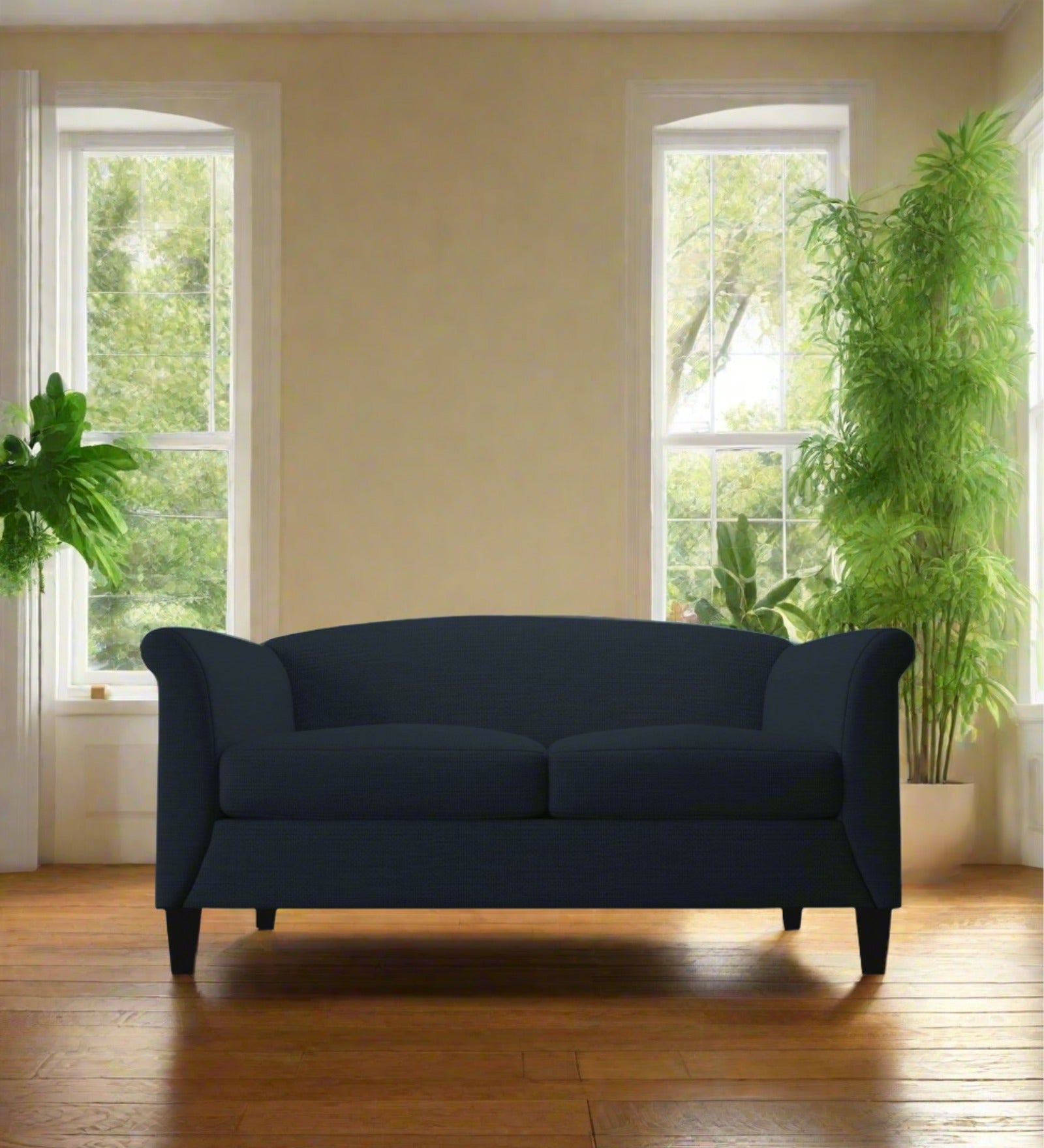 Kimber Fabric 2 Seater Sofa In Denim Blue Colour - Febonic Living
