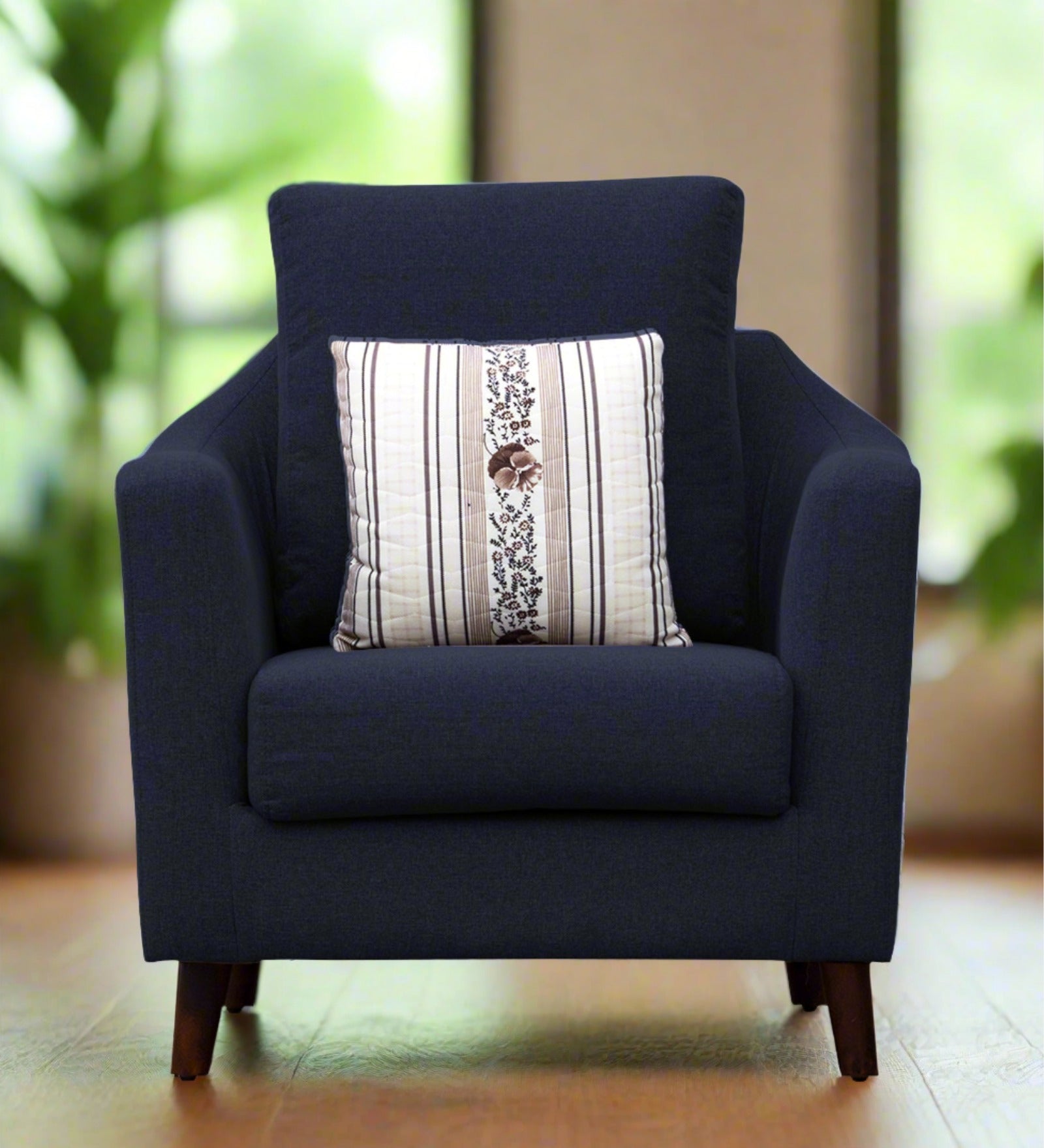 Kevin Fabric 1 Seater Sofa In Royal Blue Colour - Febonic Living