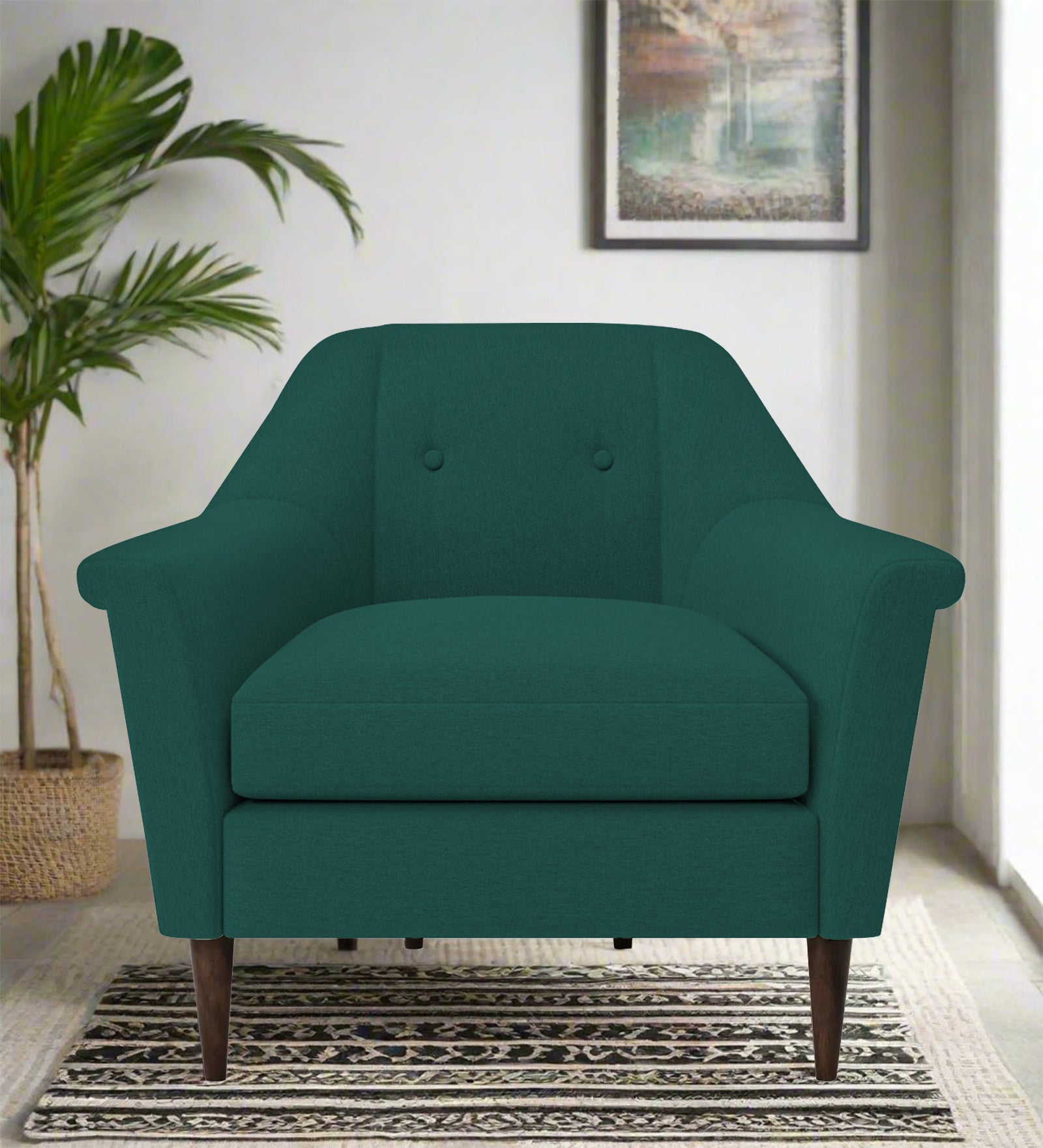 Homer Fabric 1 Seater Sofa In Sage Green Colour - Febonic Living
