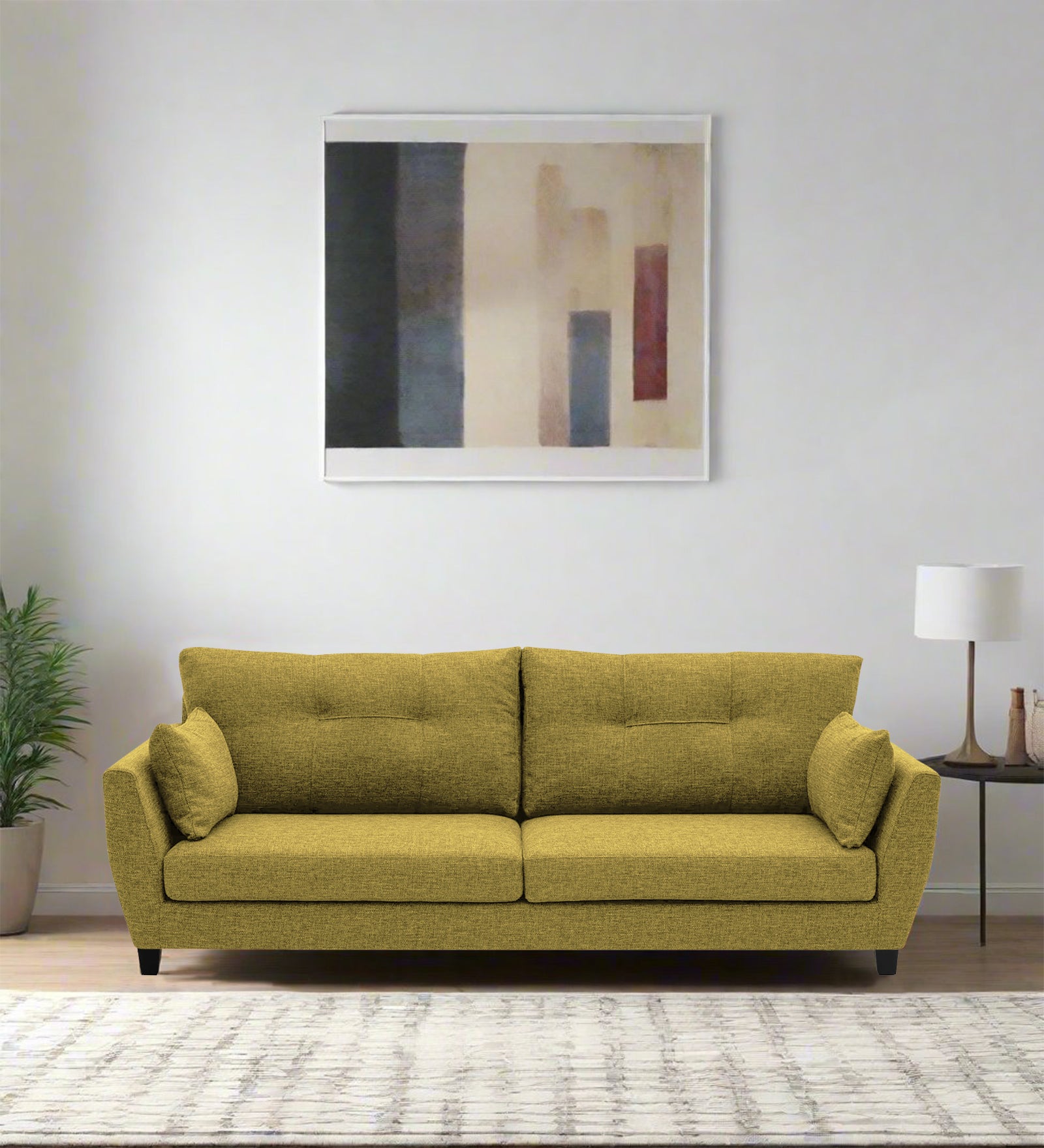 Mario Fabric 3 Seater Sofa In Parrot Green Colour - Febonic Living