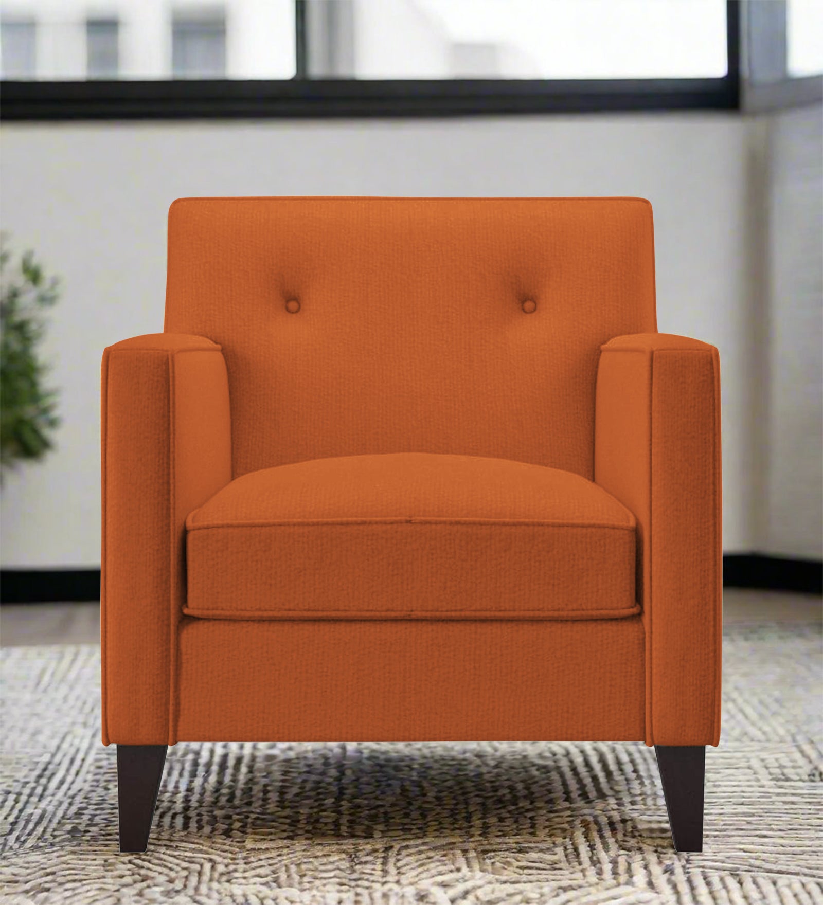 Miller Fabric 1 Seater Sofa In Vivid Orange Colour - Febonic Living