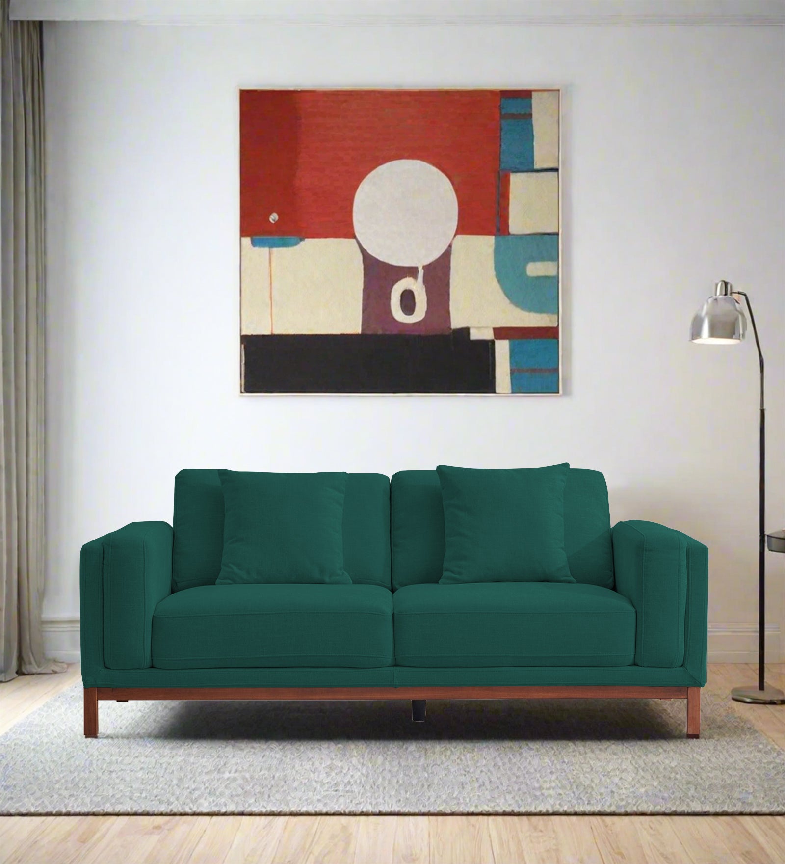 Borry Fabric 3 Seater Sofa in Sage Green Colour - Febonic Living