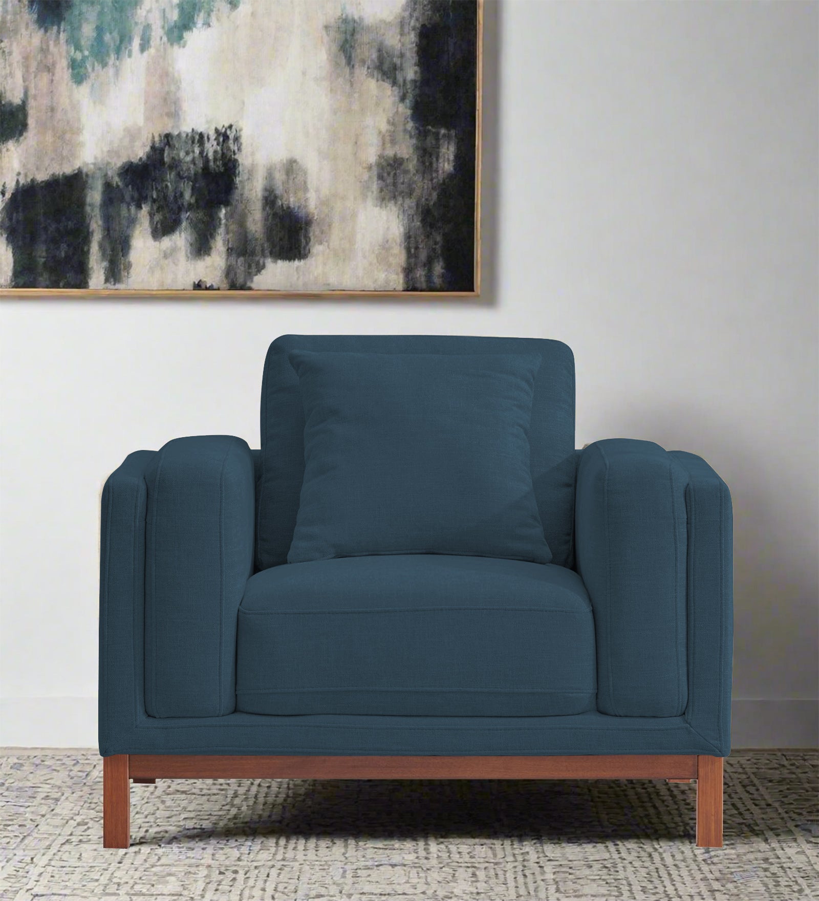 Borry Fabric 1 Seater Sofa in Cool Blue Colour - Febonic Living