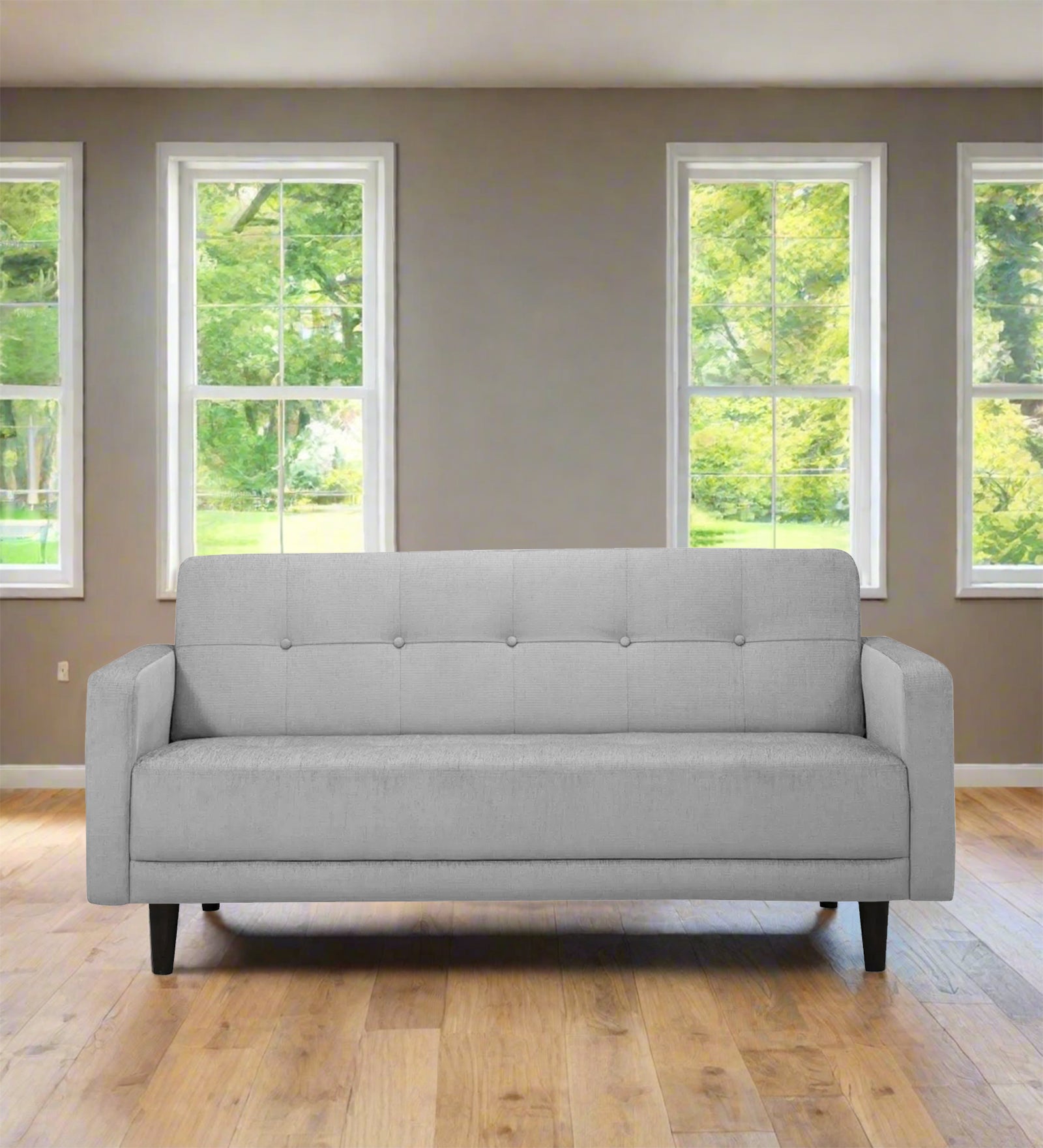 Noha Fabric 2 Seater Sofa In Lit Grey Colour - Febonic Living