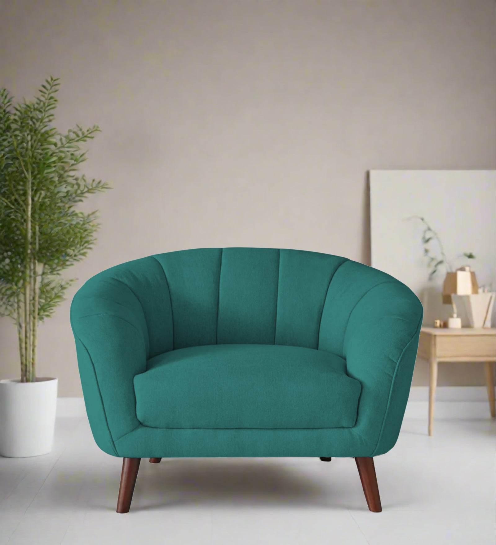 Benjamin Fabric 1 Seater Sofa In Sea Green Colour - Febonic Living