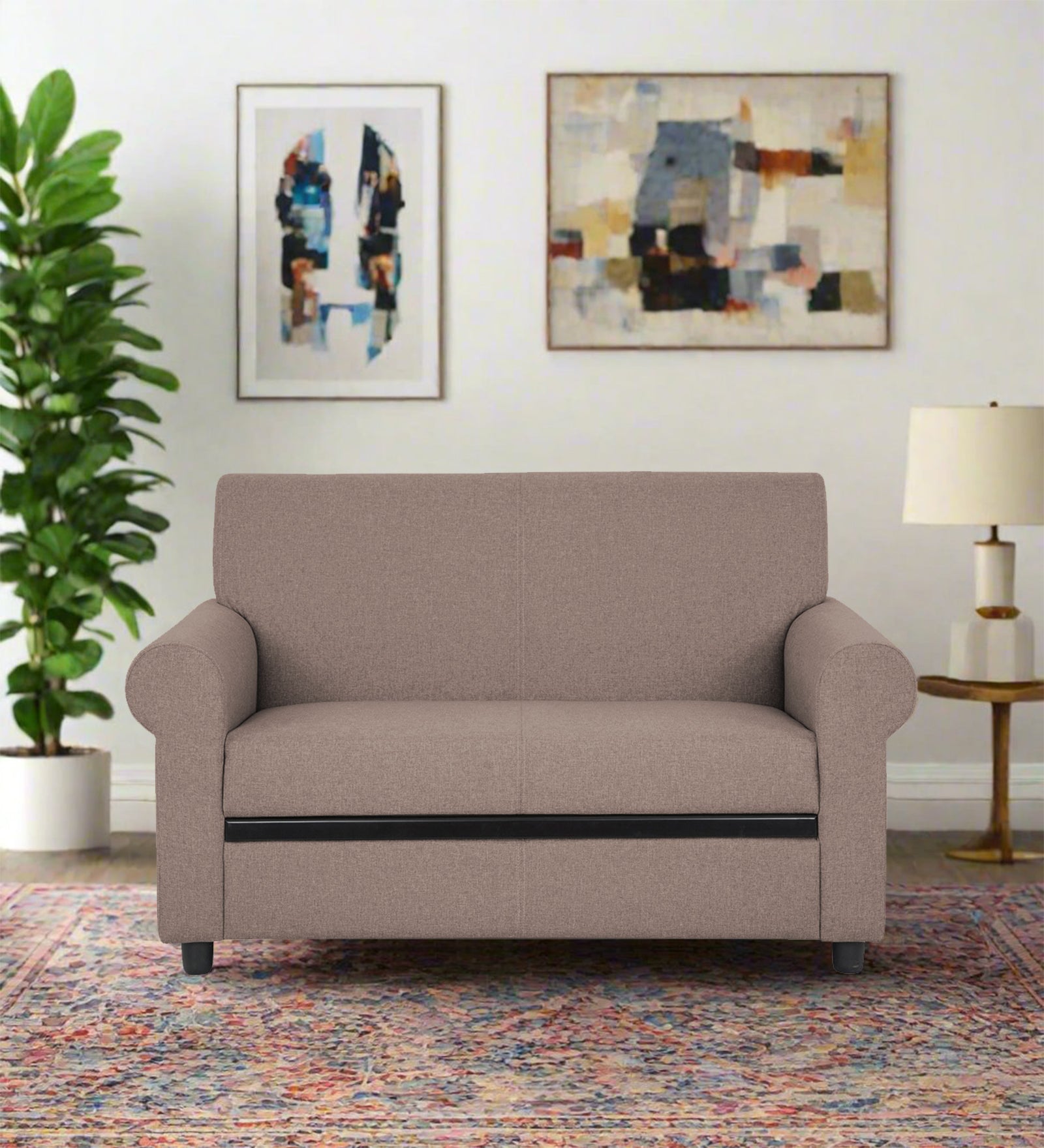 Ribby 2 Seater Fabric Sofa - Kadhi Beige by Febonic Living