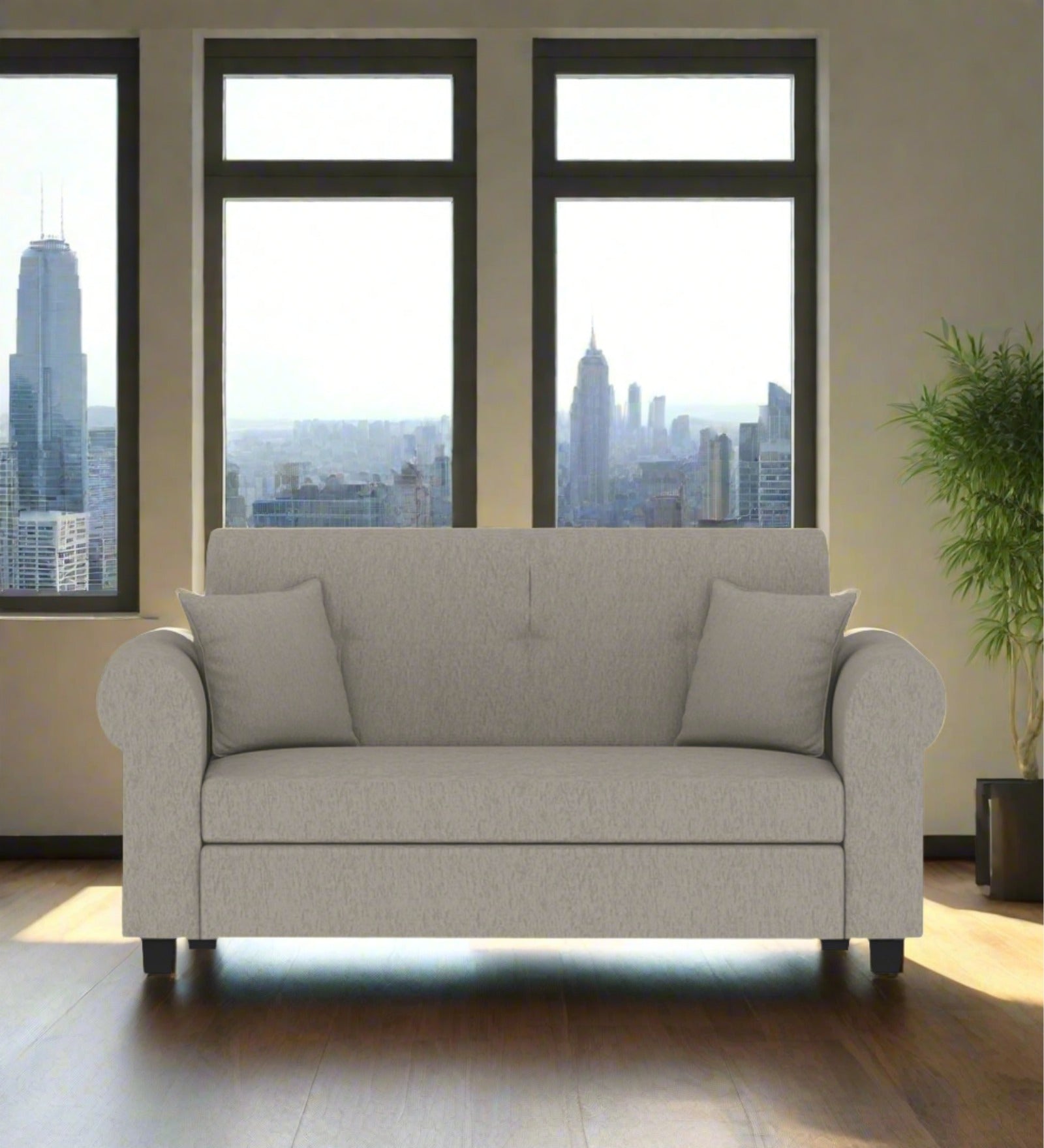 Derado Fabric 2 Seater Sofa In Ash Grey Colour - Febonic Living