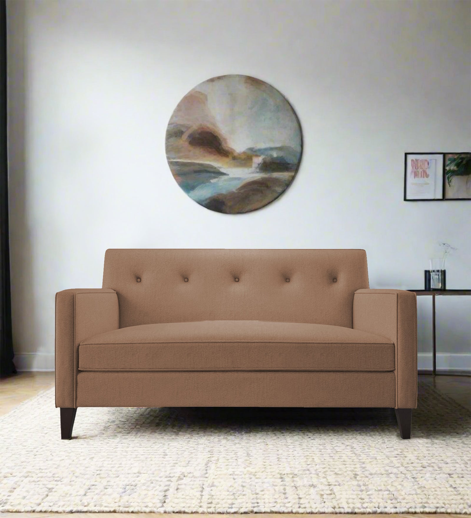 Miller Fabric 2 Seater Sofa In Cosmic Beige Colour - Febonic Living