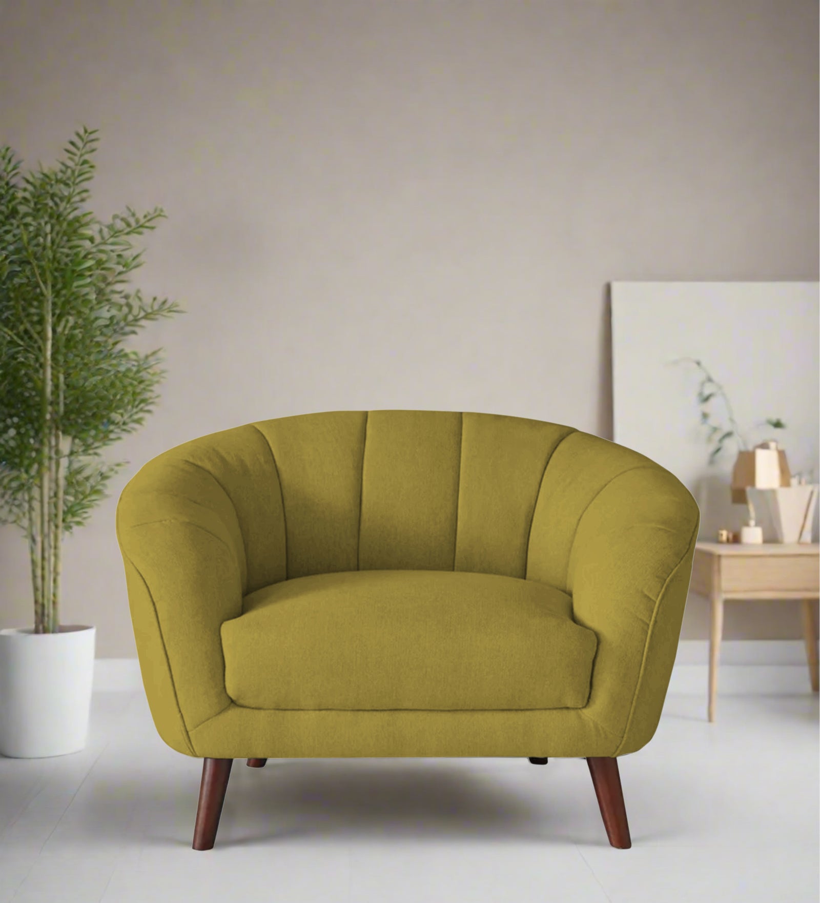 Benjamin Fabric 1 Seater Sofa In Parrot Green Colour - Febonic Living