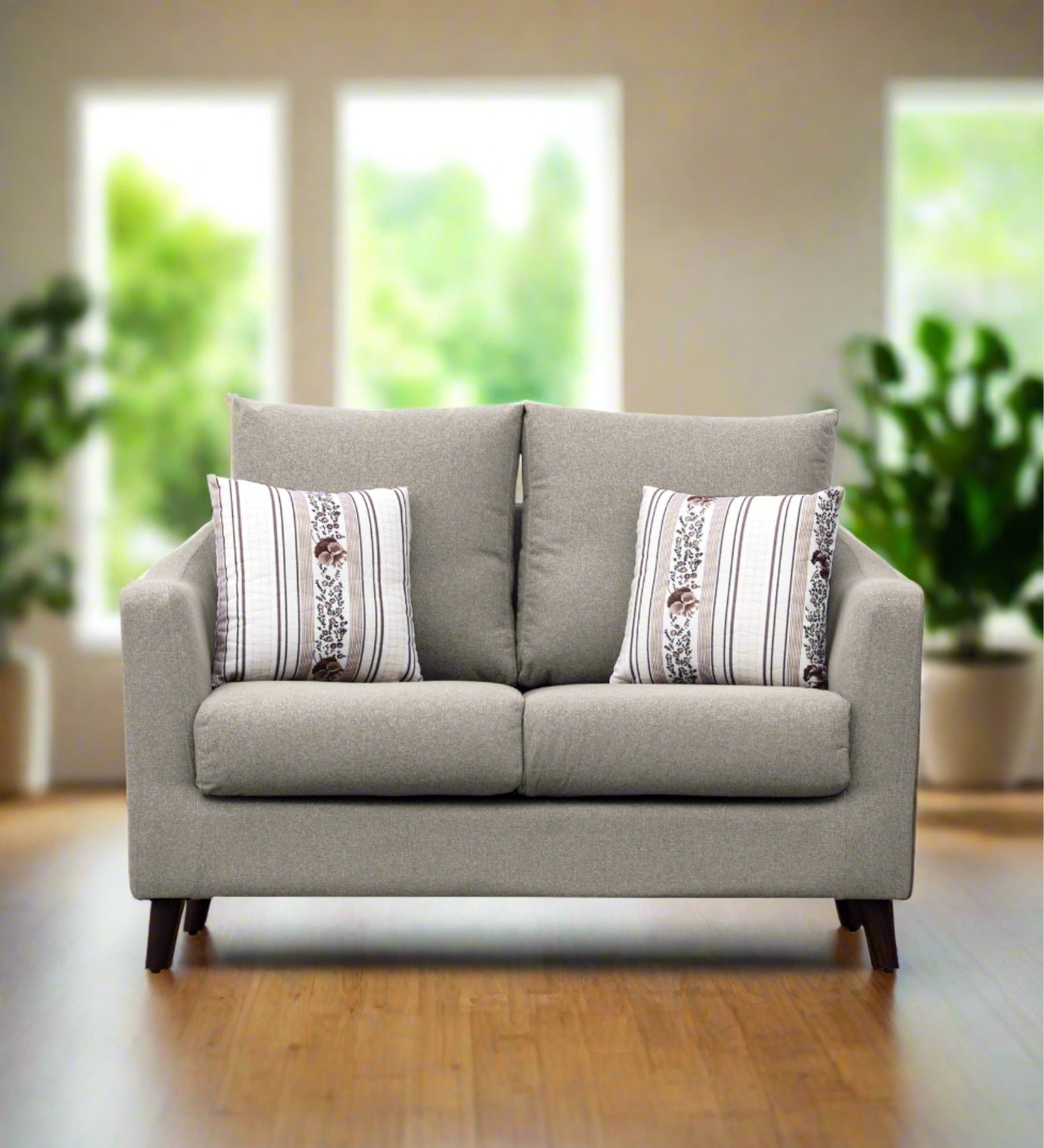 Kevin Fabric 2 Seater Sofa In Ash Grey Colour - Febonic Living