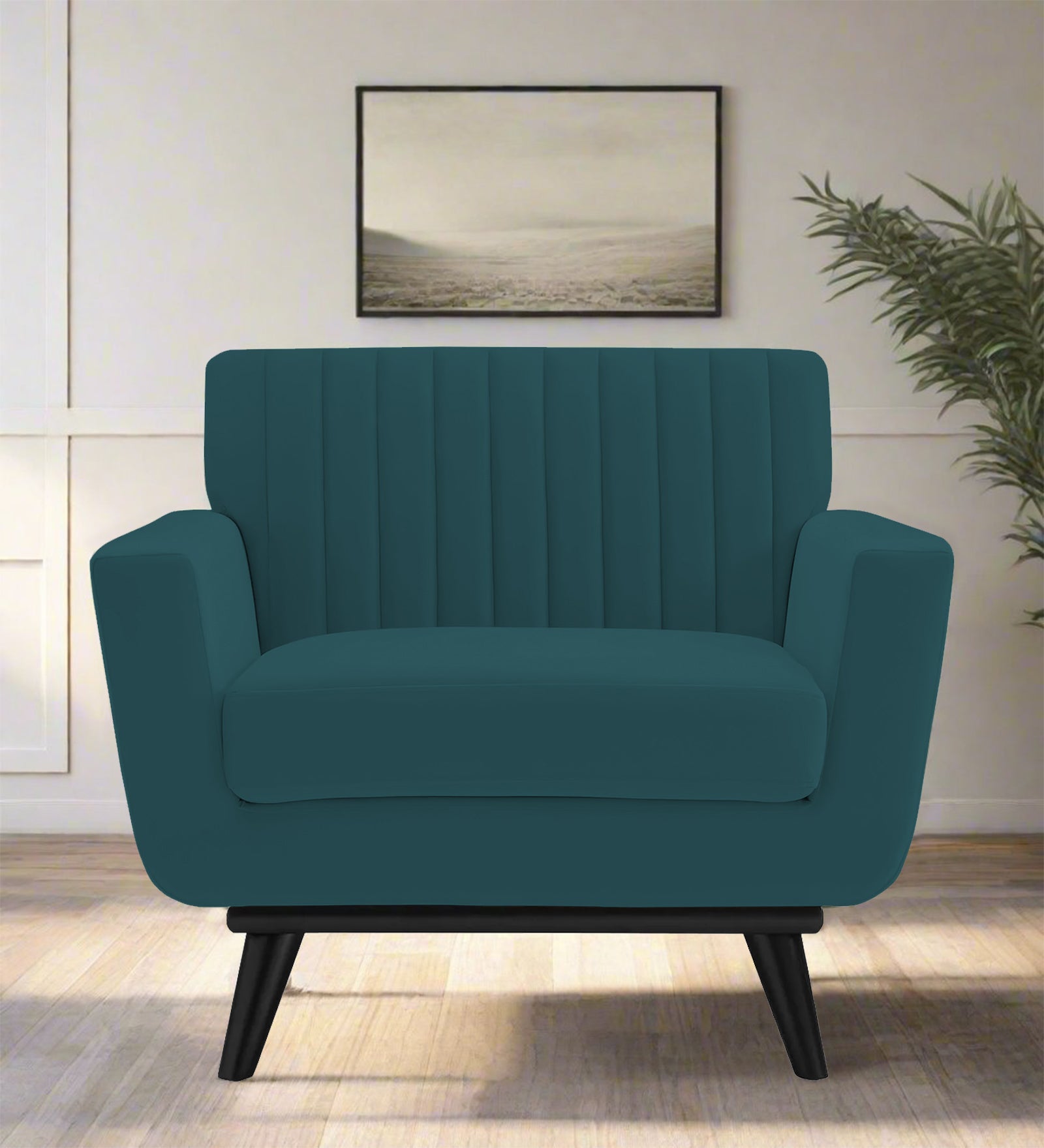 Tucker Velvet 1 Seater Sofa In Arabian Green Colour - Febonic Living