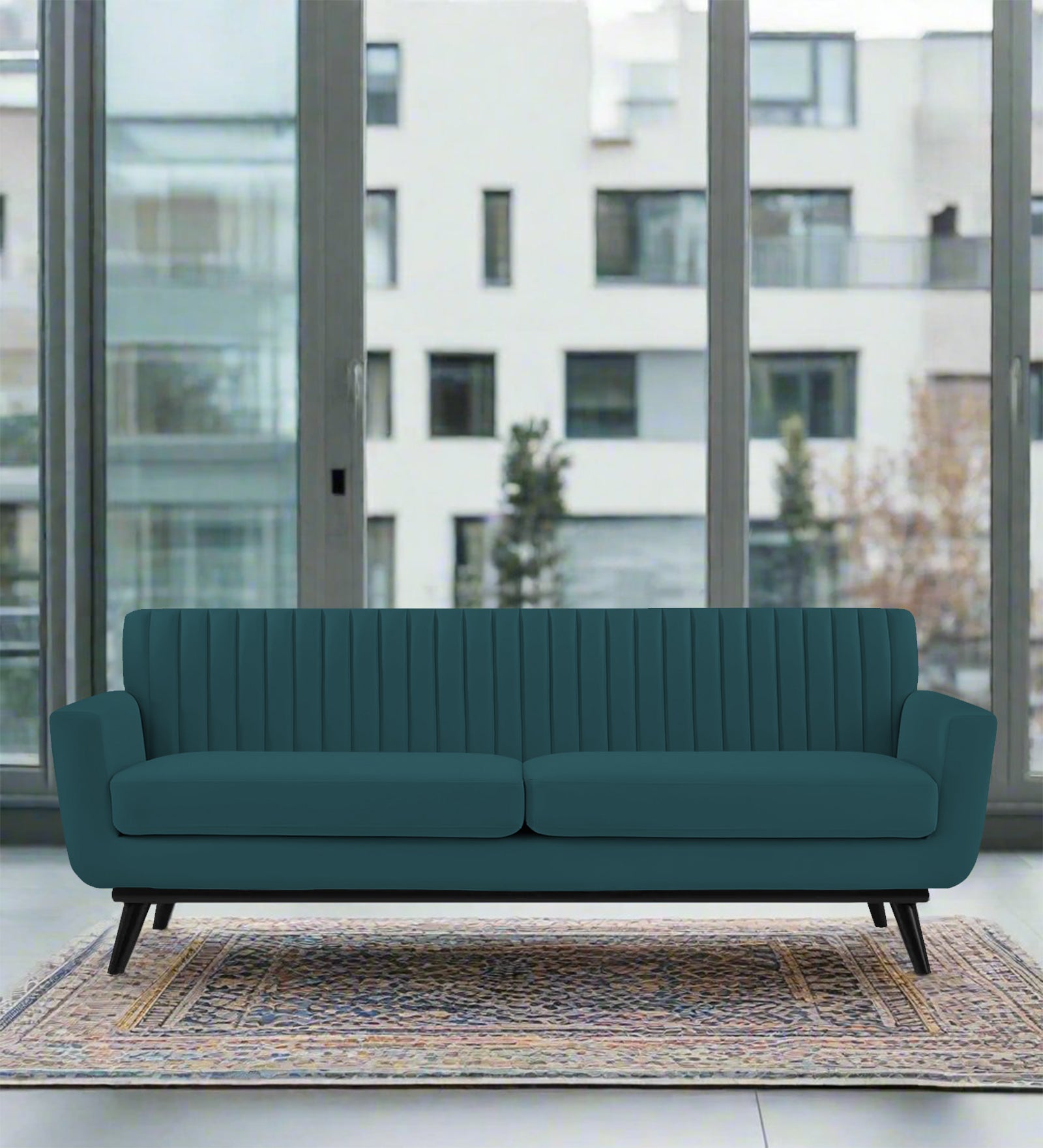 Tucker Velvet 3 Seater Sofa In Arabian Green Colour - Febonic Living