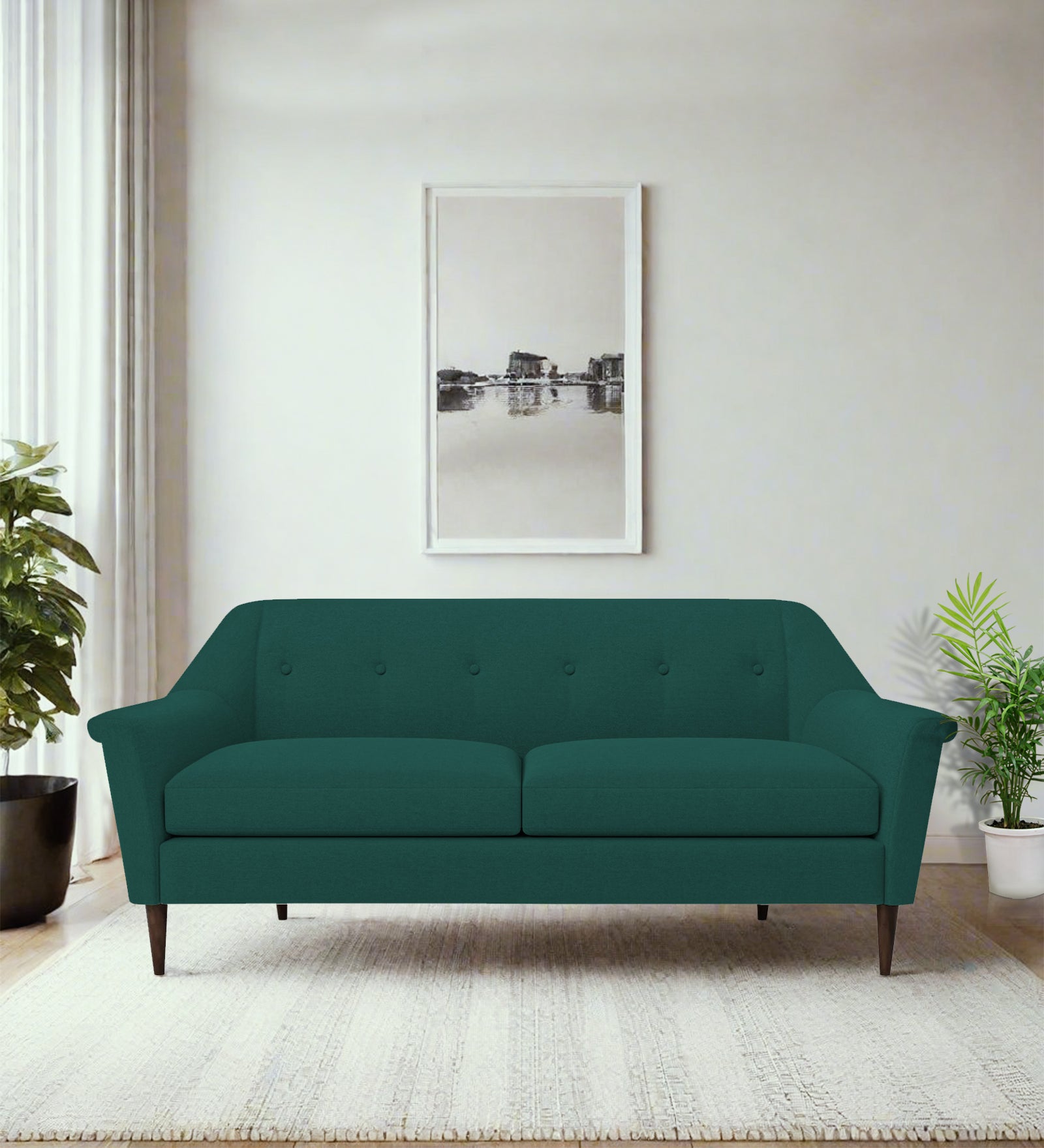 Homer Fabric 3 Seater Sofa In Sage Green Colour - Febonic Living