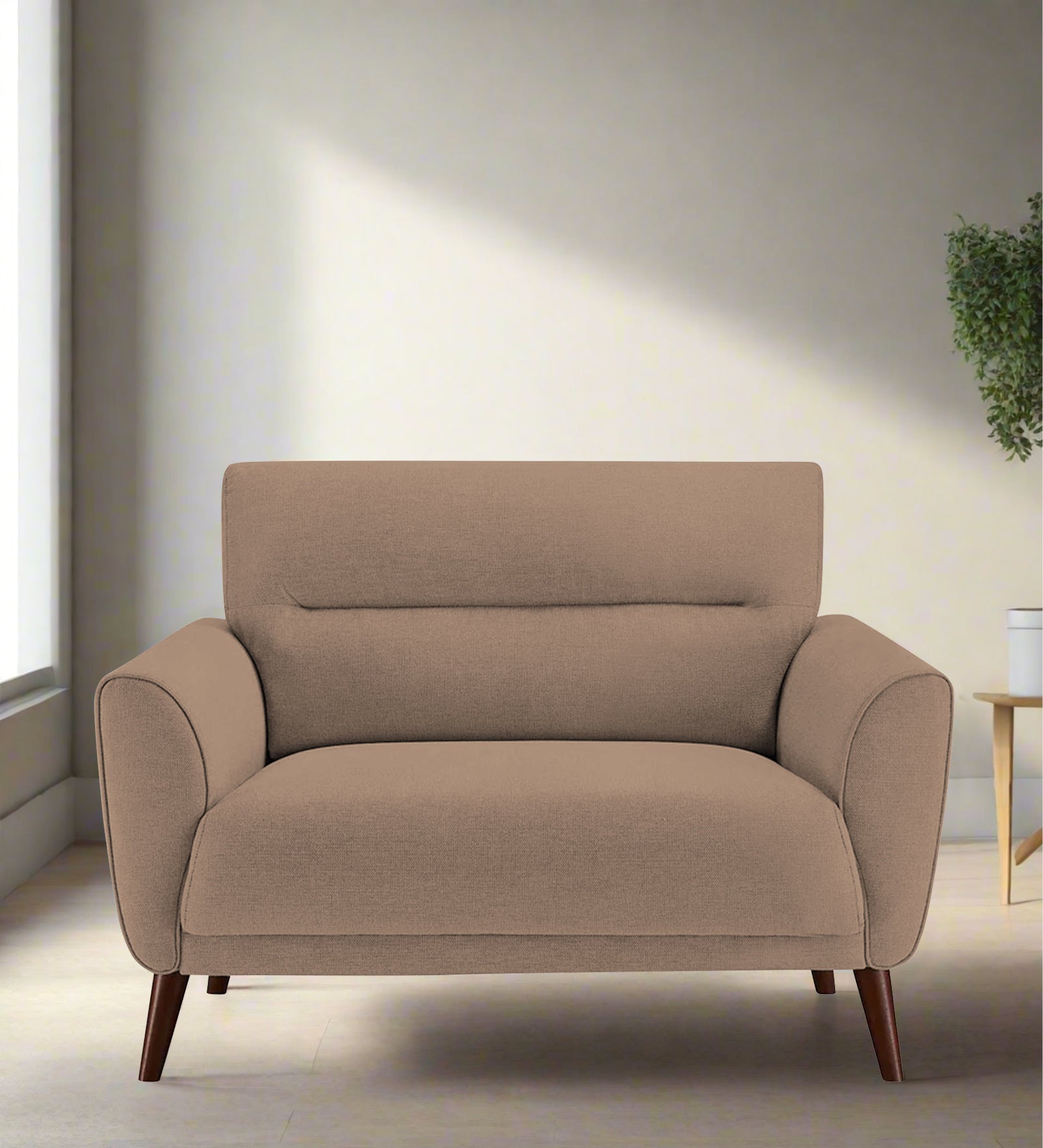 Castro Fabric 1 Seater Sofa In Cookie Beige Colour - Febonic Living