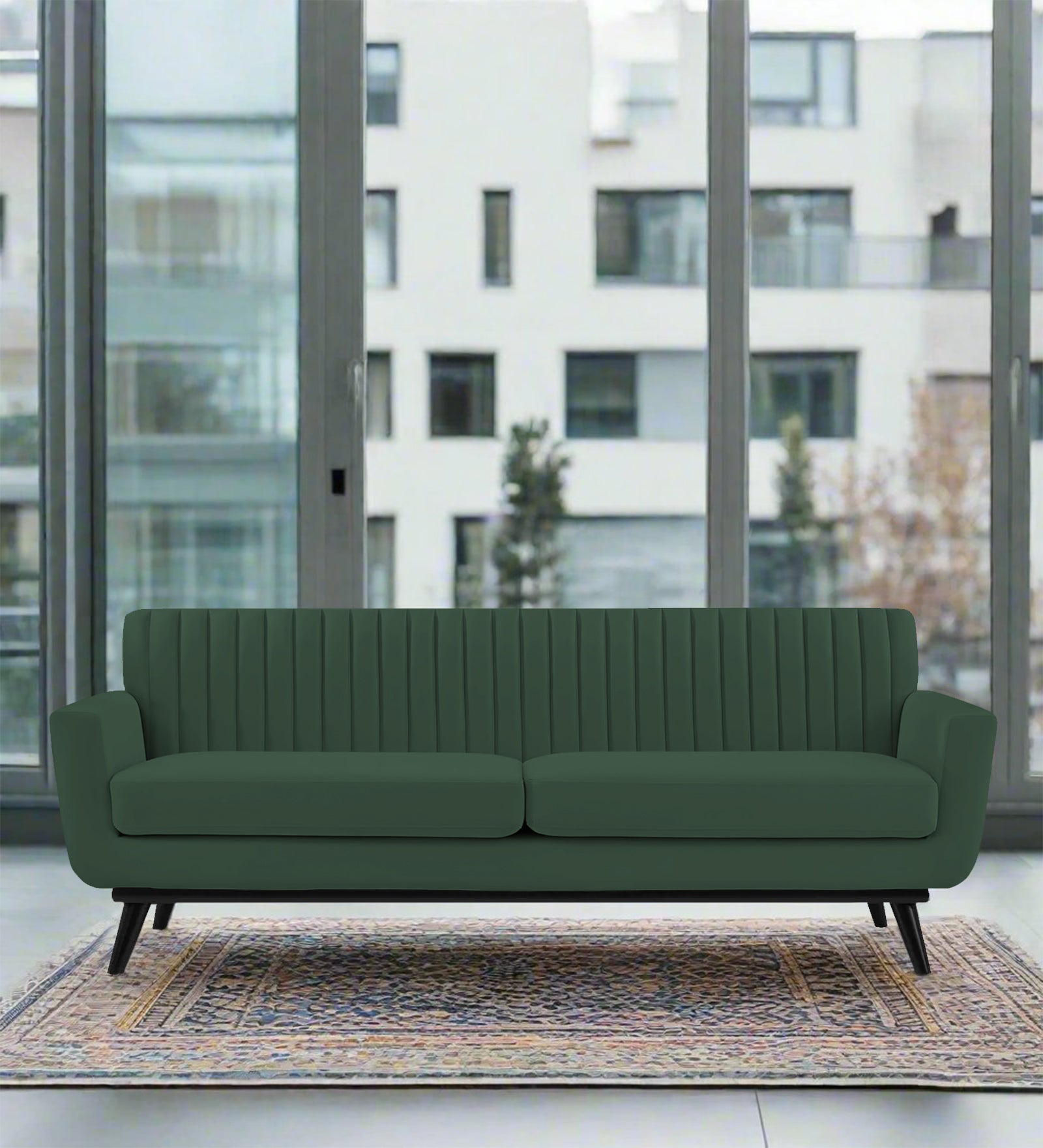 Tucker Velvet 3 Seater Sofa In Amazon Green Colour - Febonic Living