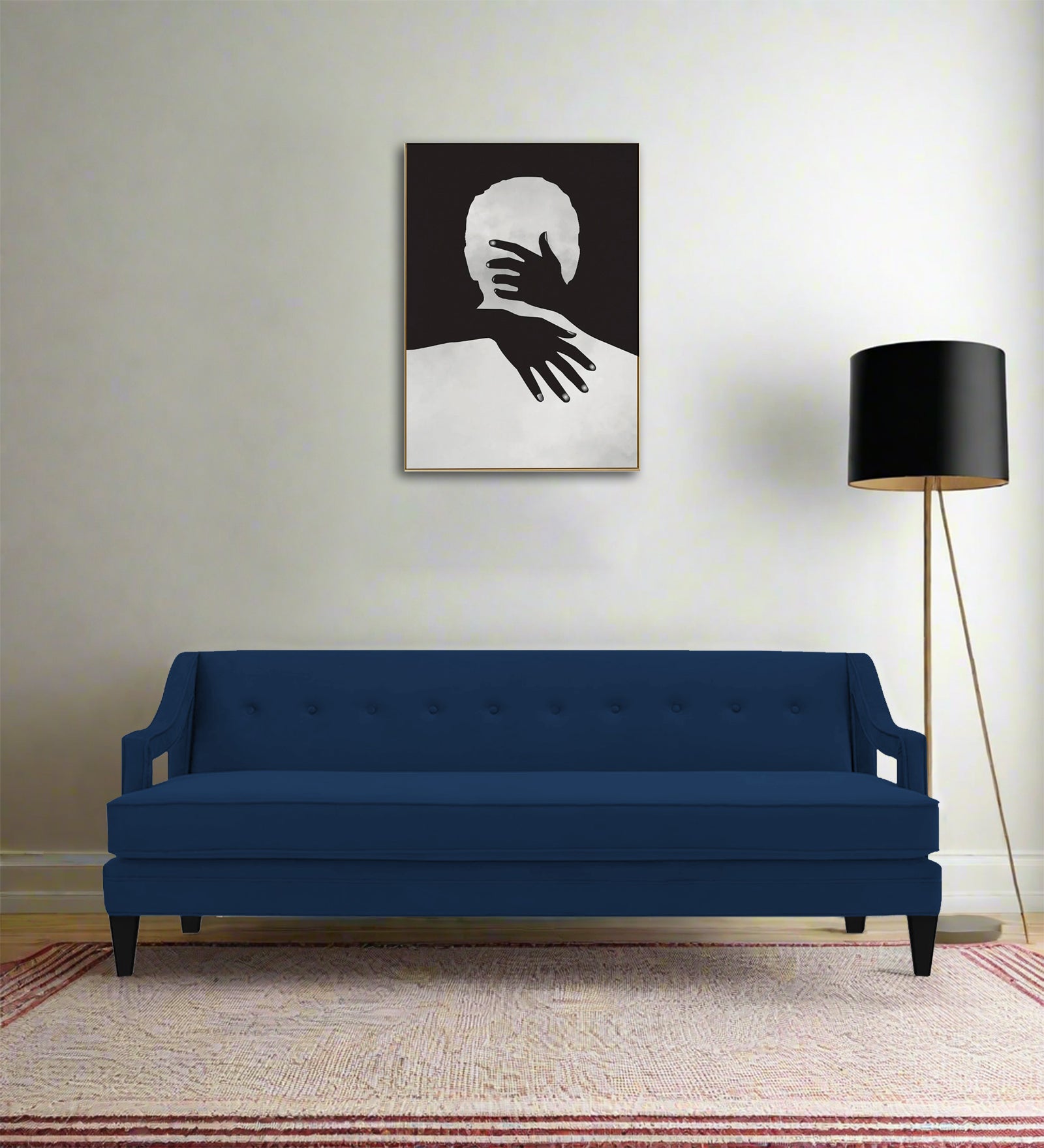 Daffy Velvet 3 Seater Sofa In Imperial Blue Colour - Febonic Living