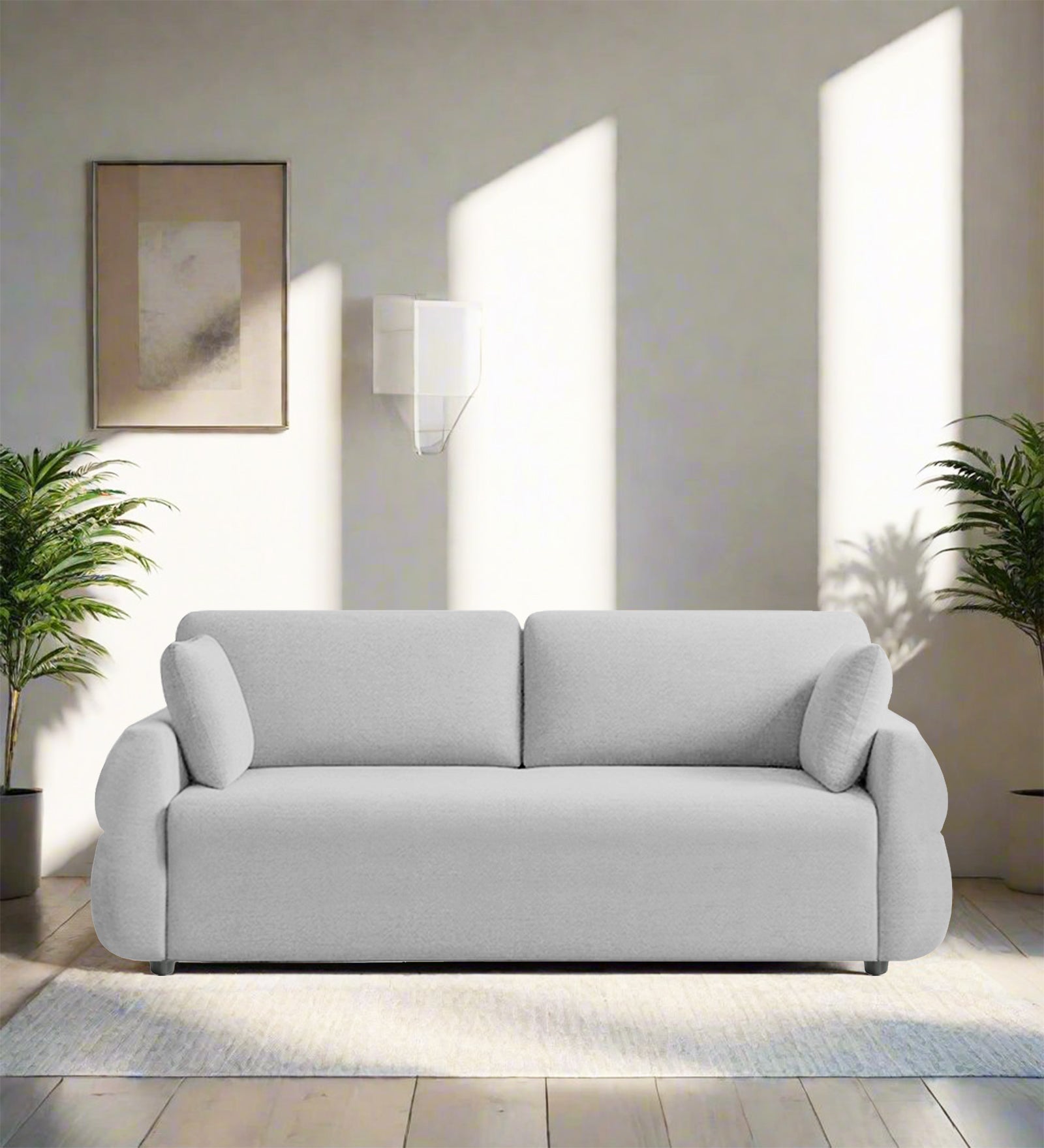 Jack Fabric 3 Seater Sofa In Lit Grey Colour - Febonic Living