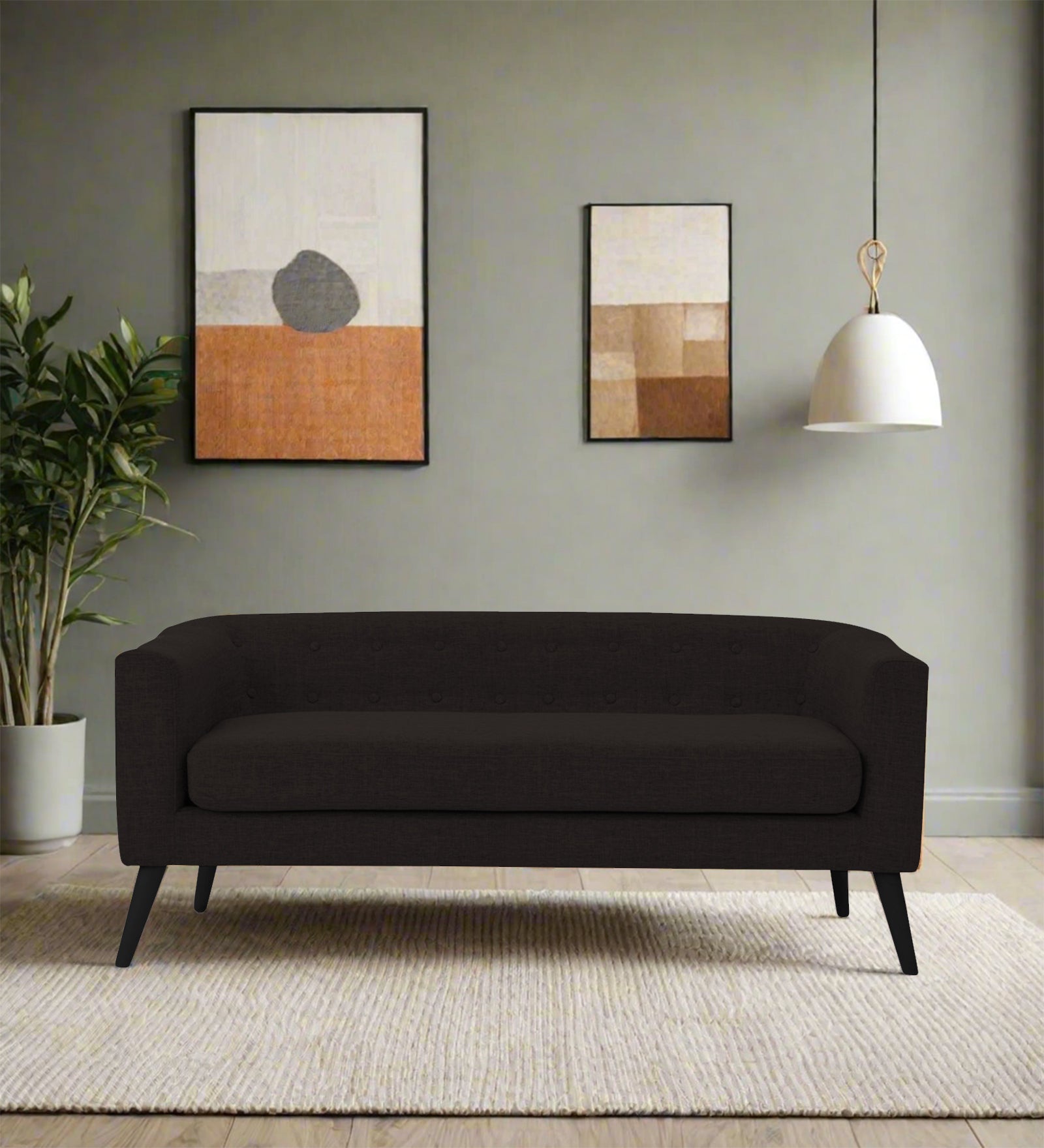 Casper Fabric 3 Seater Sofa In Cara Brown Colour - Febonic Living