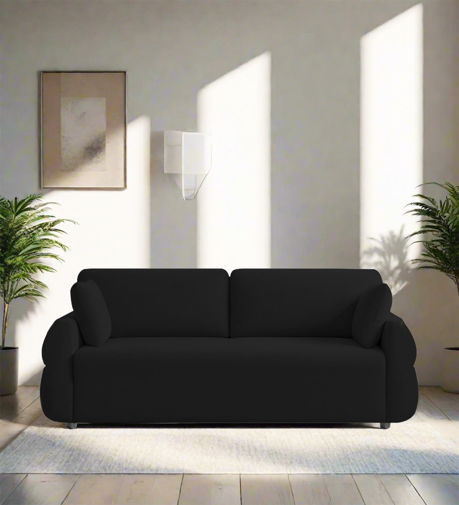Jack Fabric 3 Seater Sofa In Zed Black Colour - Febonic Living