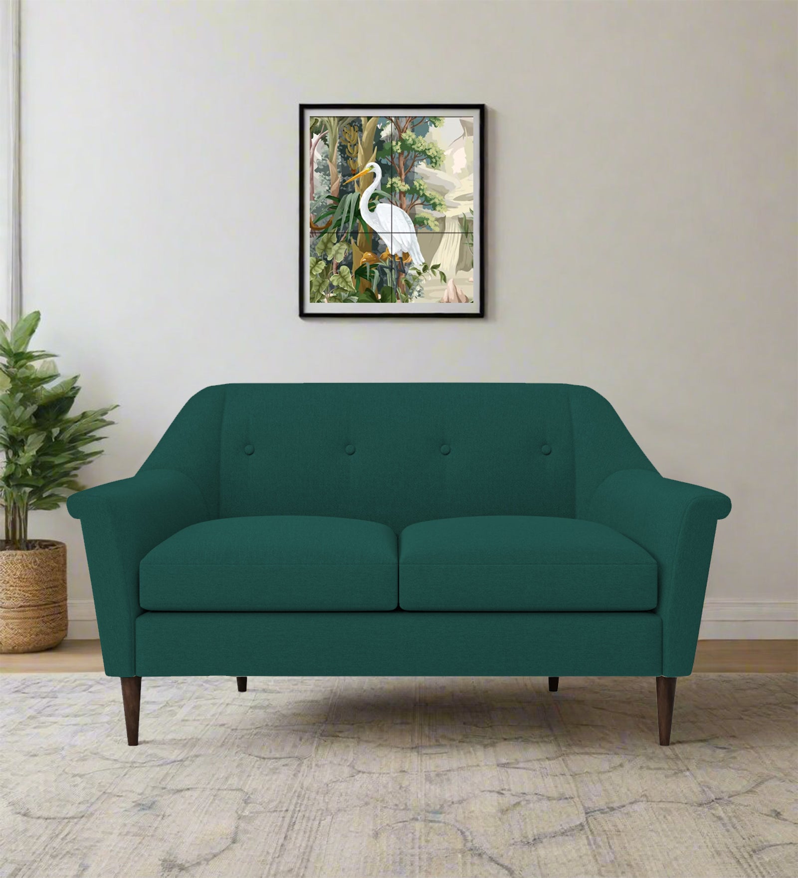 Homer Fabric 2 Seater Sofa In Sage Green Colour - Febonic Living