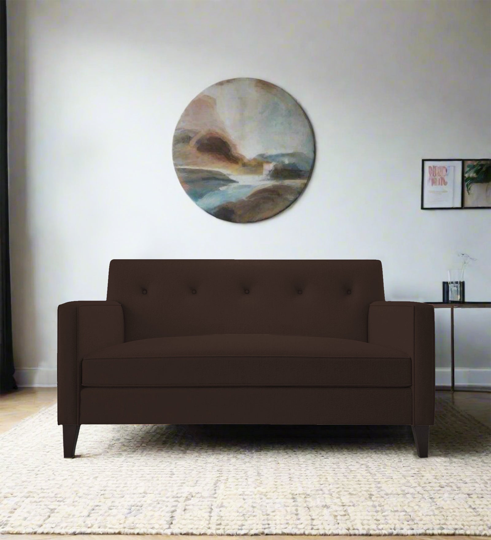 Miller Fabric 2 Seater Sofa In Coffee Brown Colour - Febonic Living