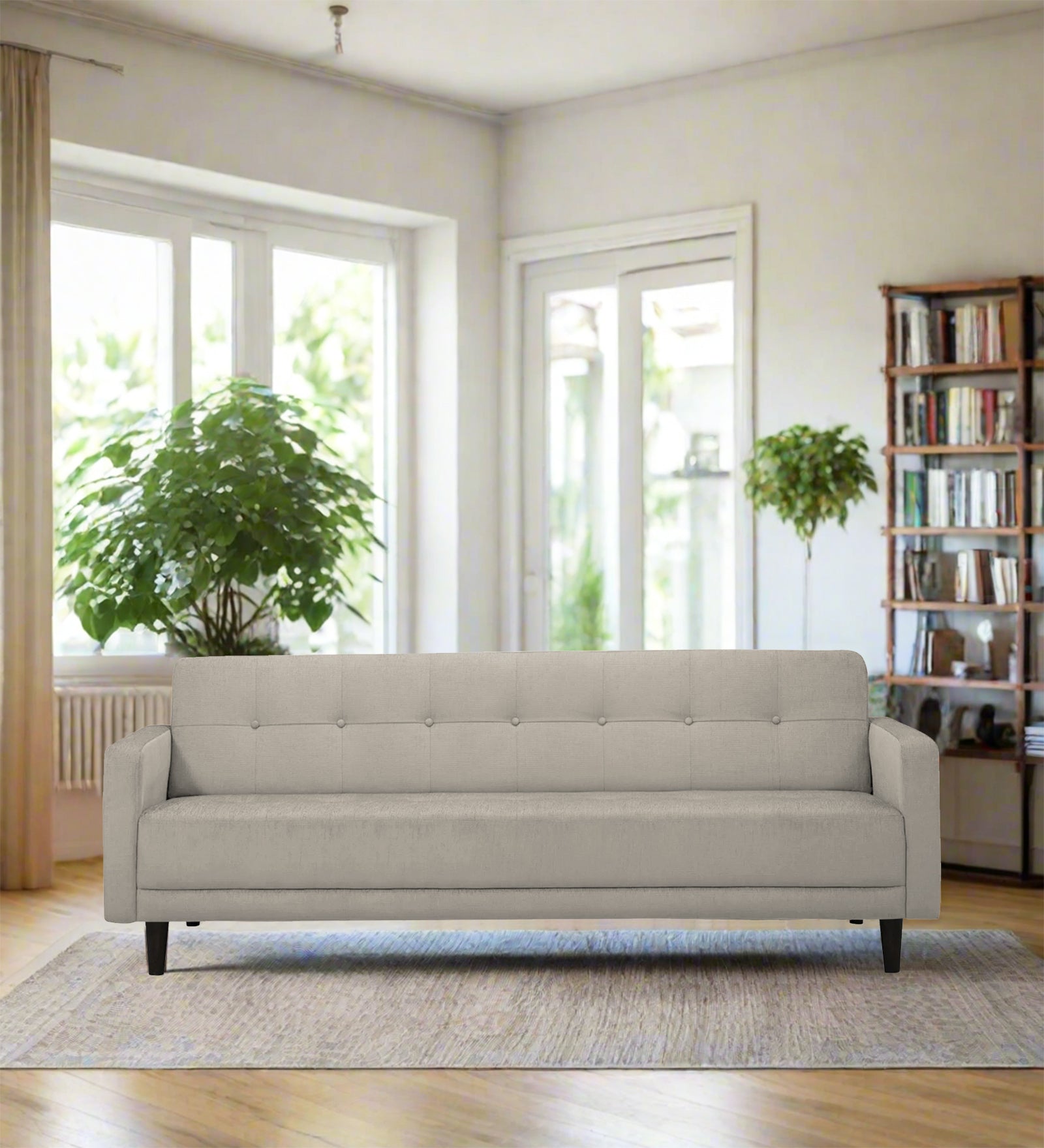 Noha Fabric 3 Seater Sofa In Ash Grey Colour - Febonic Living