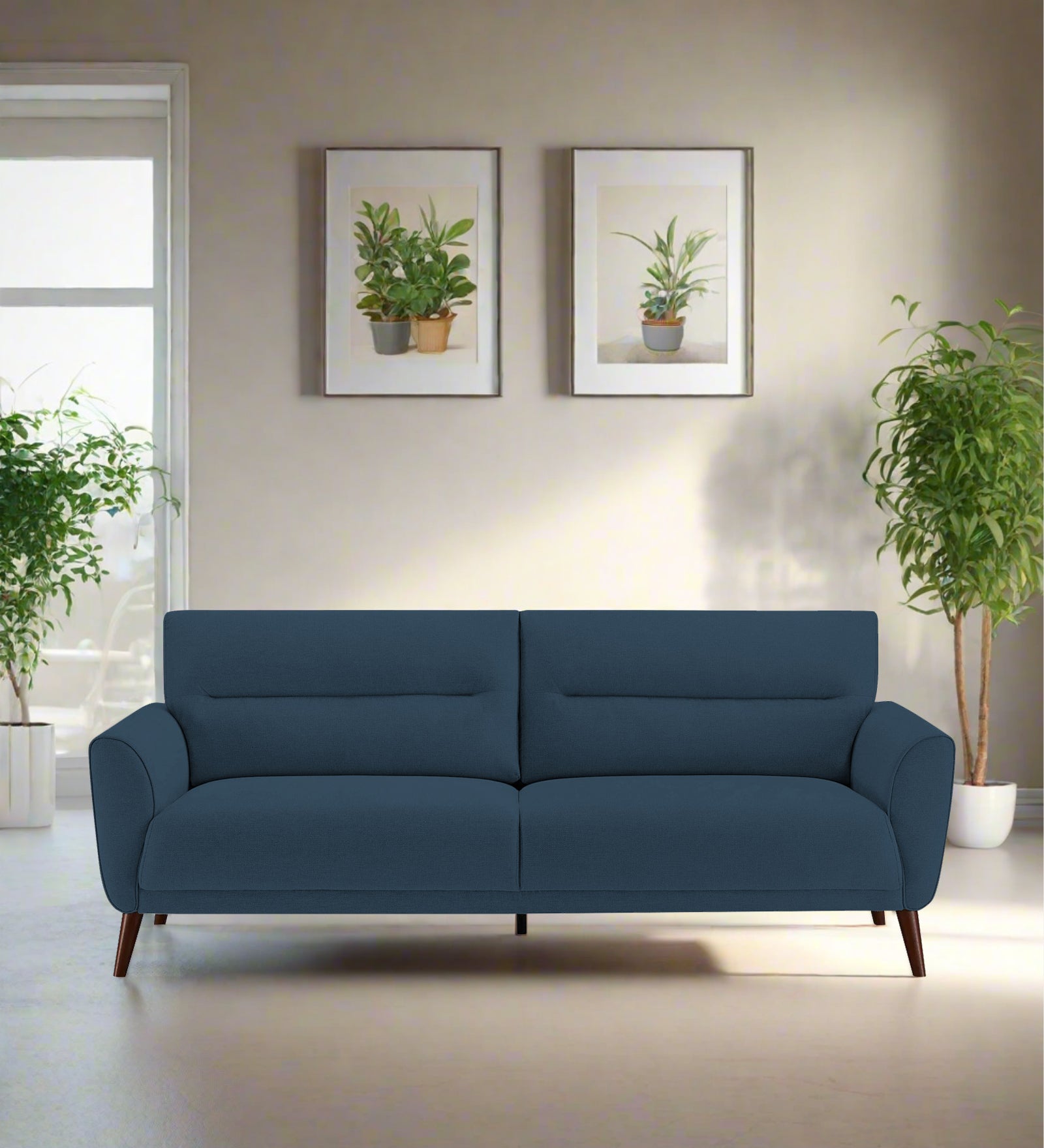 Castro Fabric 3 Seater Sofa In Light Blue Colour - Febonic Living